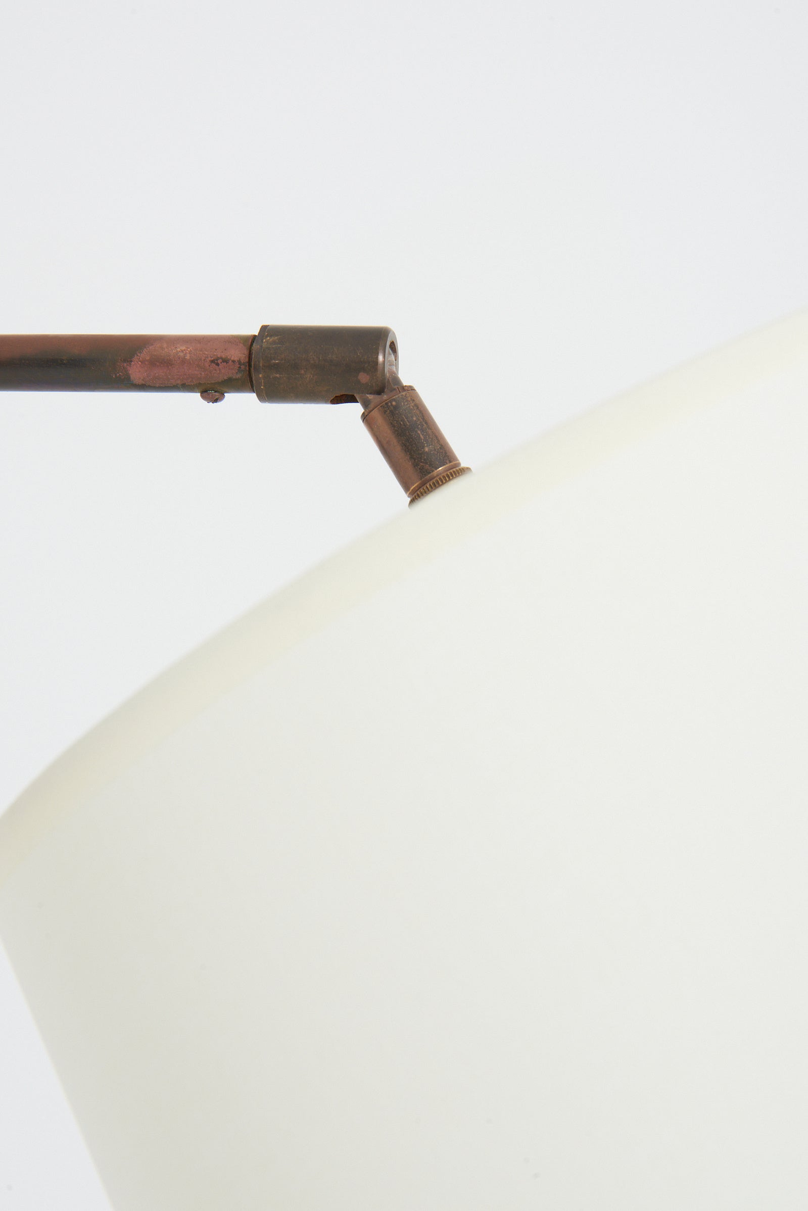 Black Leather and Brass Reading Floor Lamp