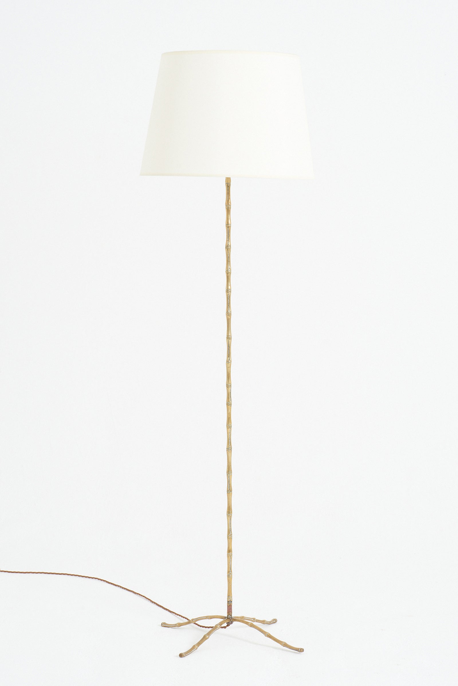 9235- Mid-Century Brass Bamboo Floor lamp