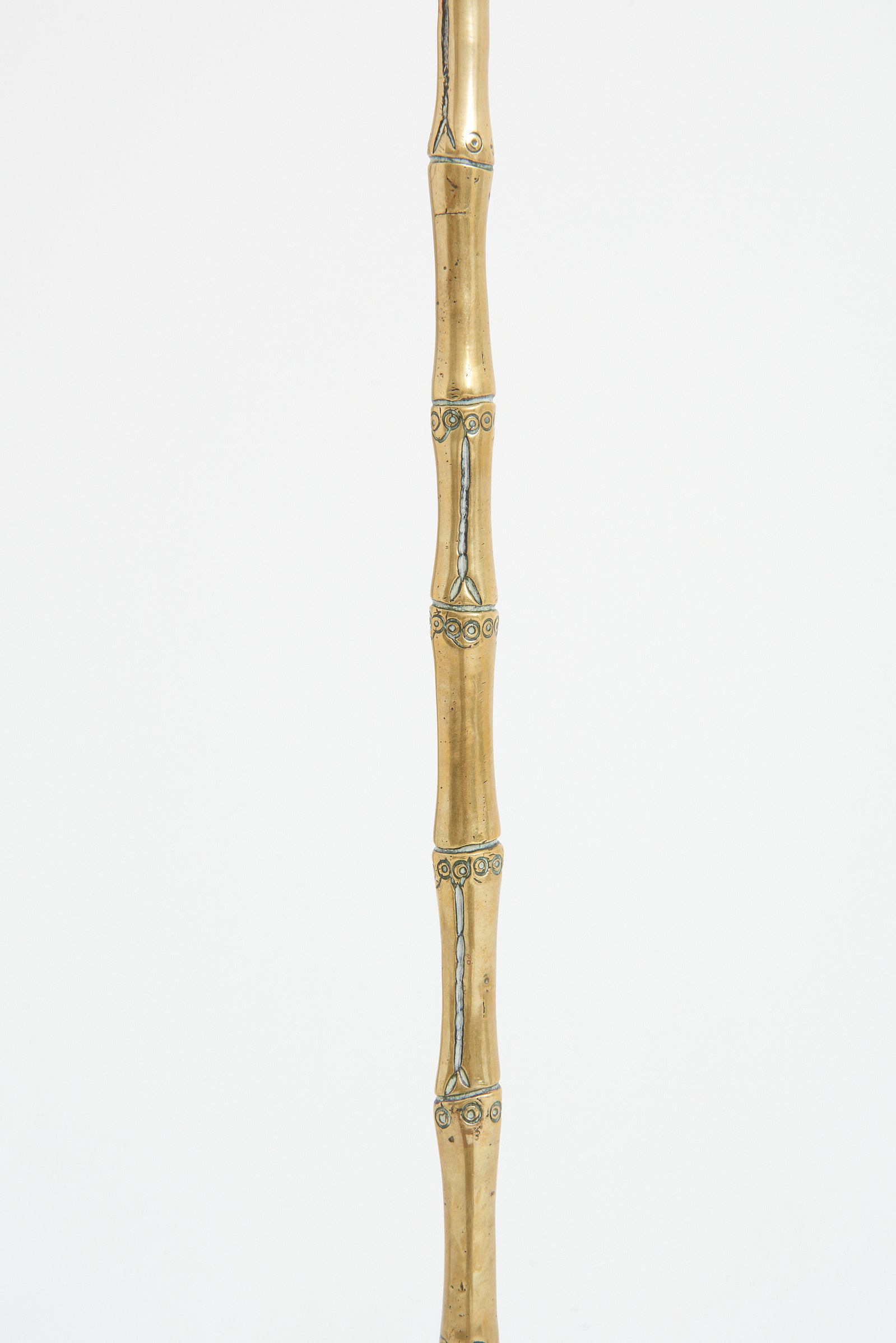 Mid-Century Brass Bamboo Floor lamp