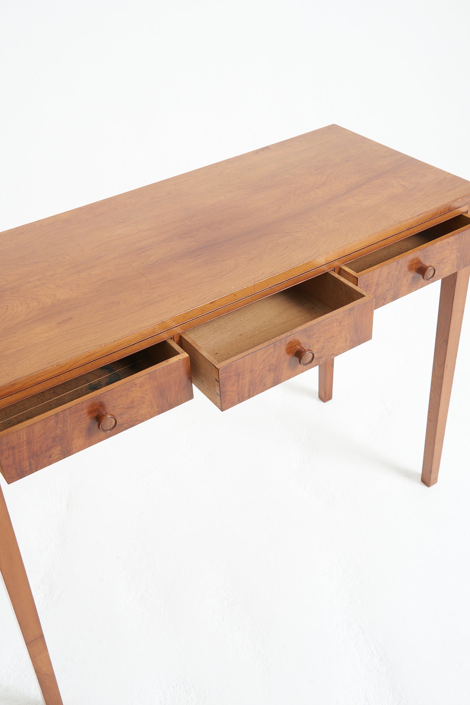 A Cotswold School Yew Wood Console Table