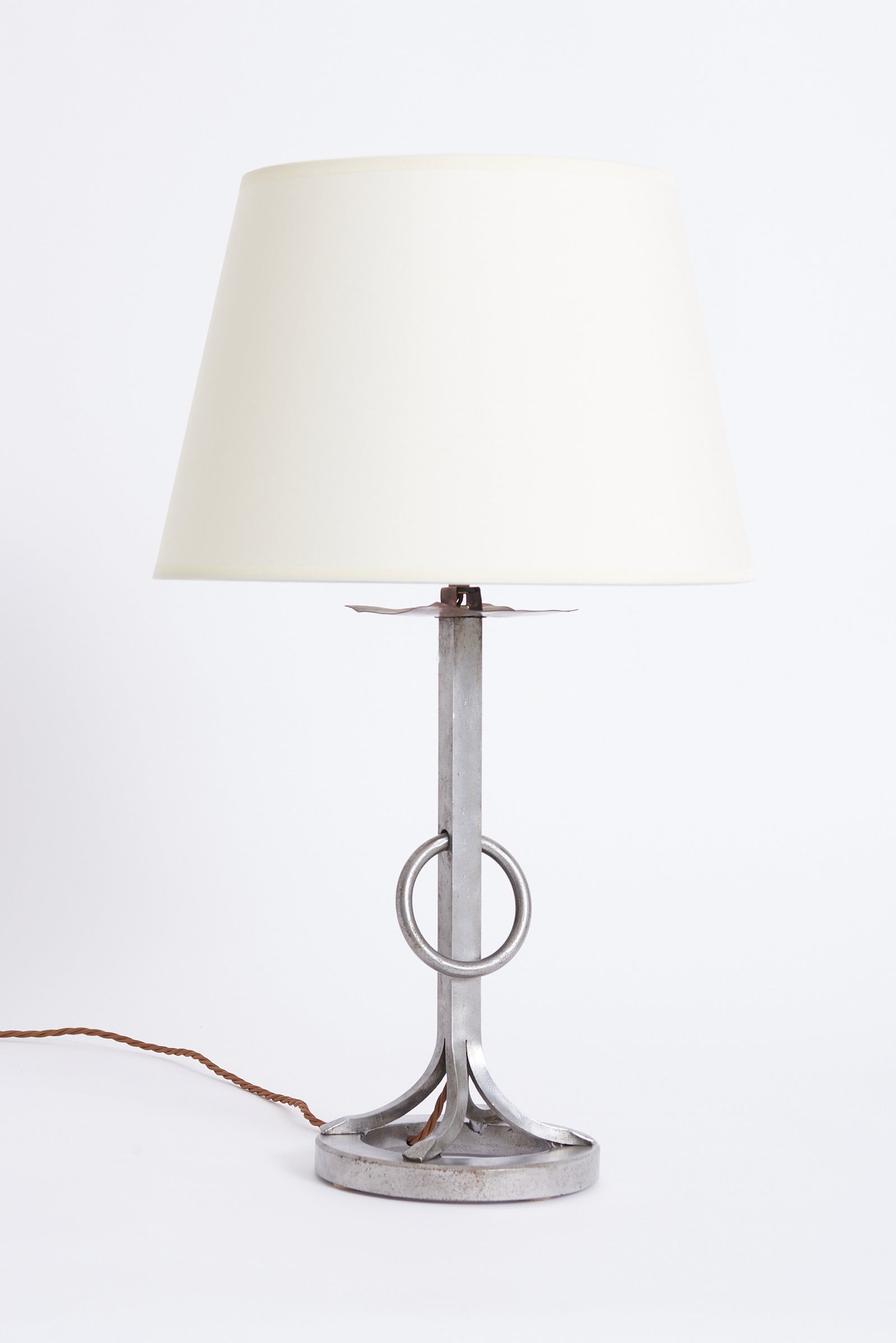 Mid-Century Iron and Rope Table Lamp