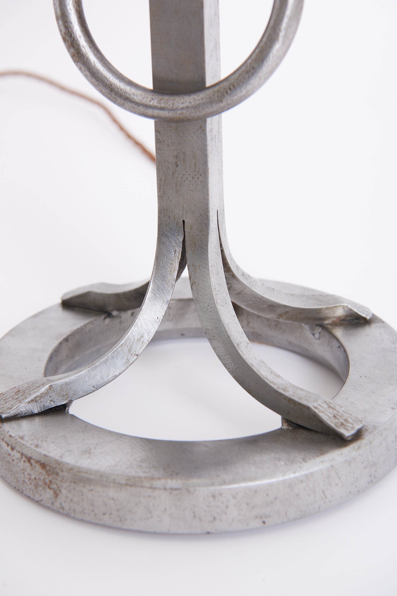 Mid-Century Iron and Rope Table Lamp