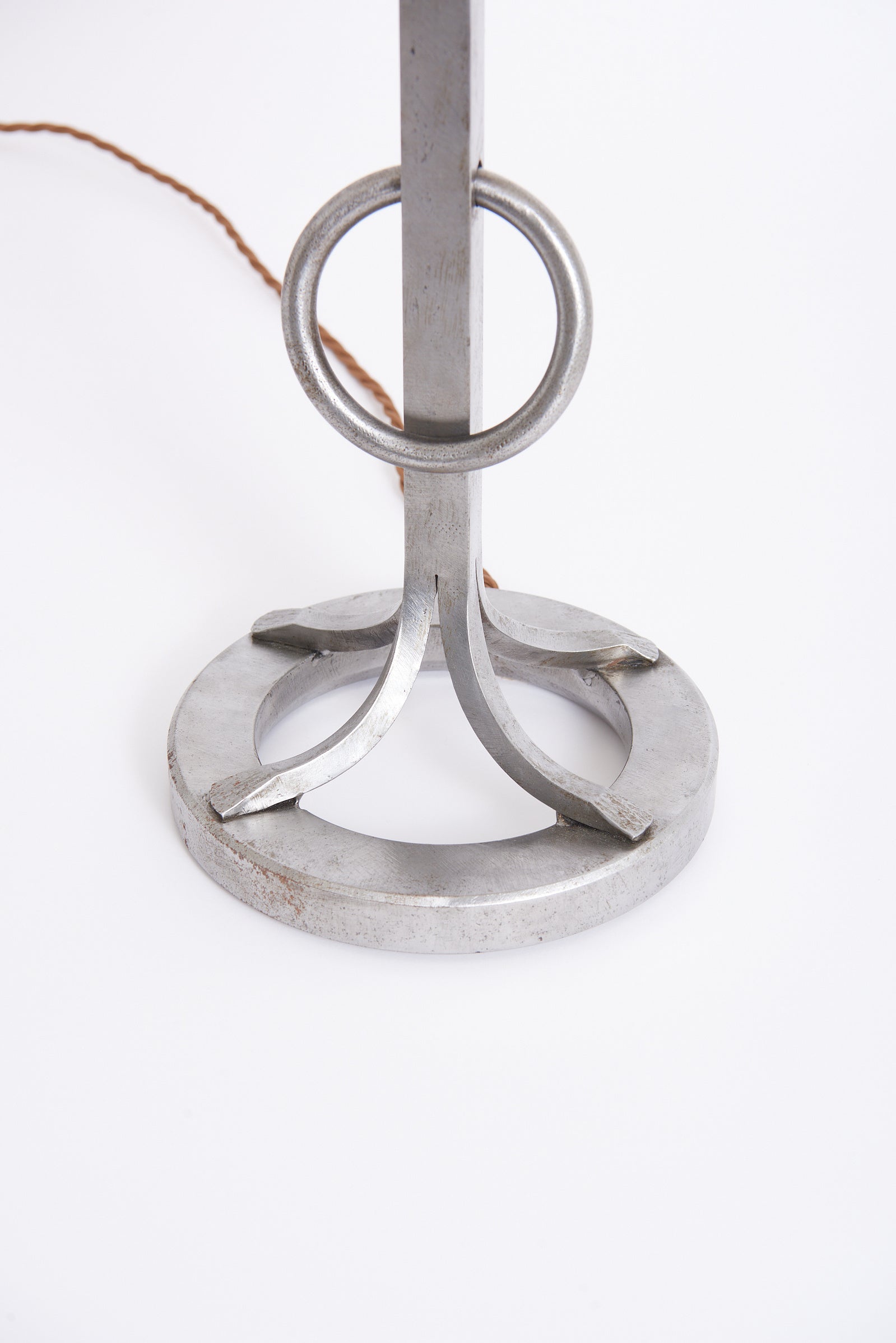 Mid-Century Iron and Rope Table Lamp