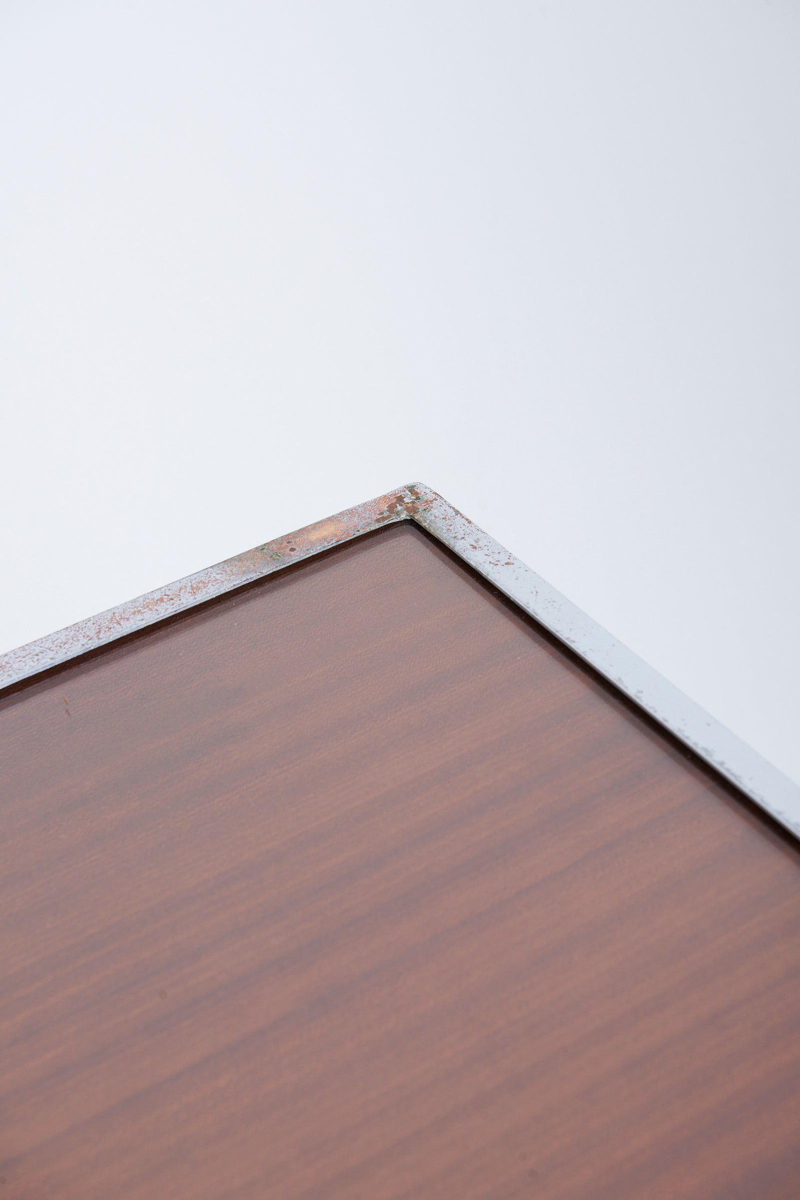 Modernist Nickel and Mahogany Desk