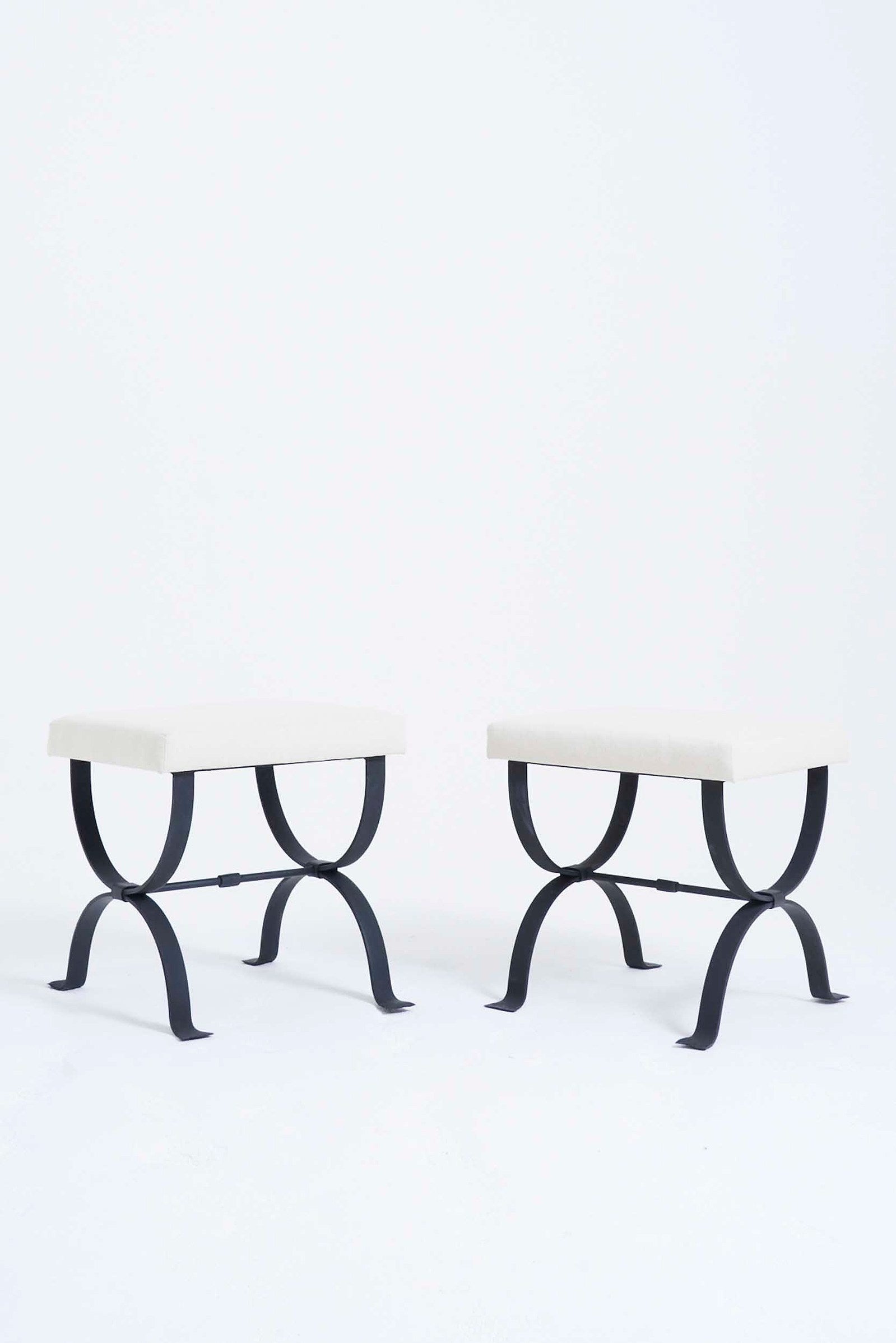 9331- Pair of 'Alaior' Stools by Dorian Caffot de Fawes