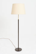 9333- Faux Brown Leather Floor Lamp
