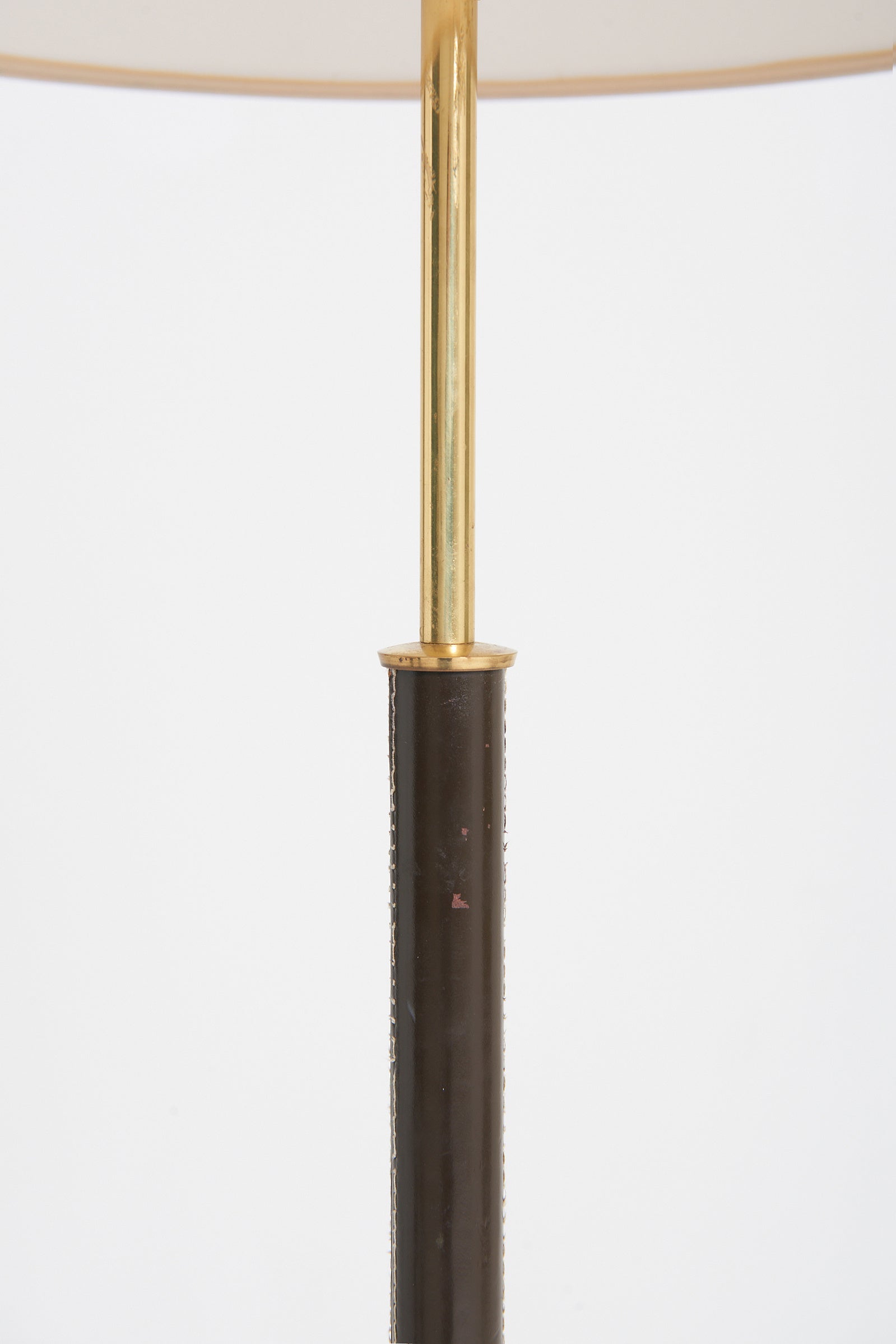 Faux Brown Leather Floor Lamp