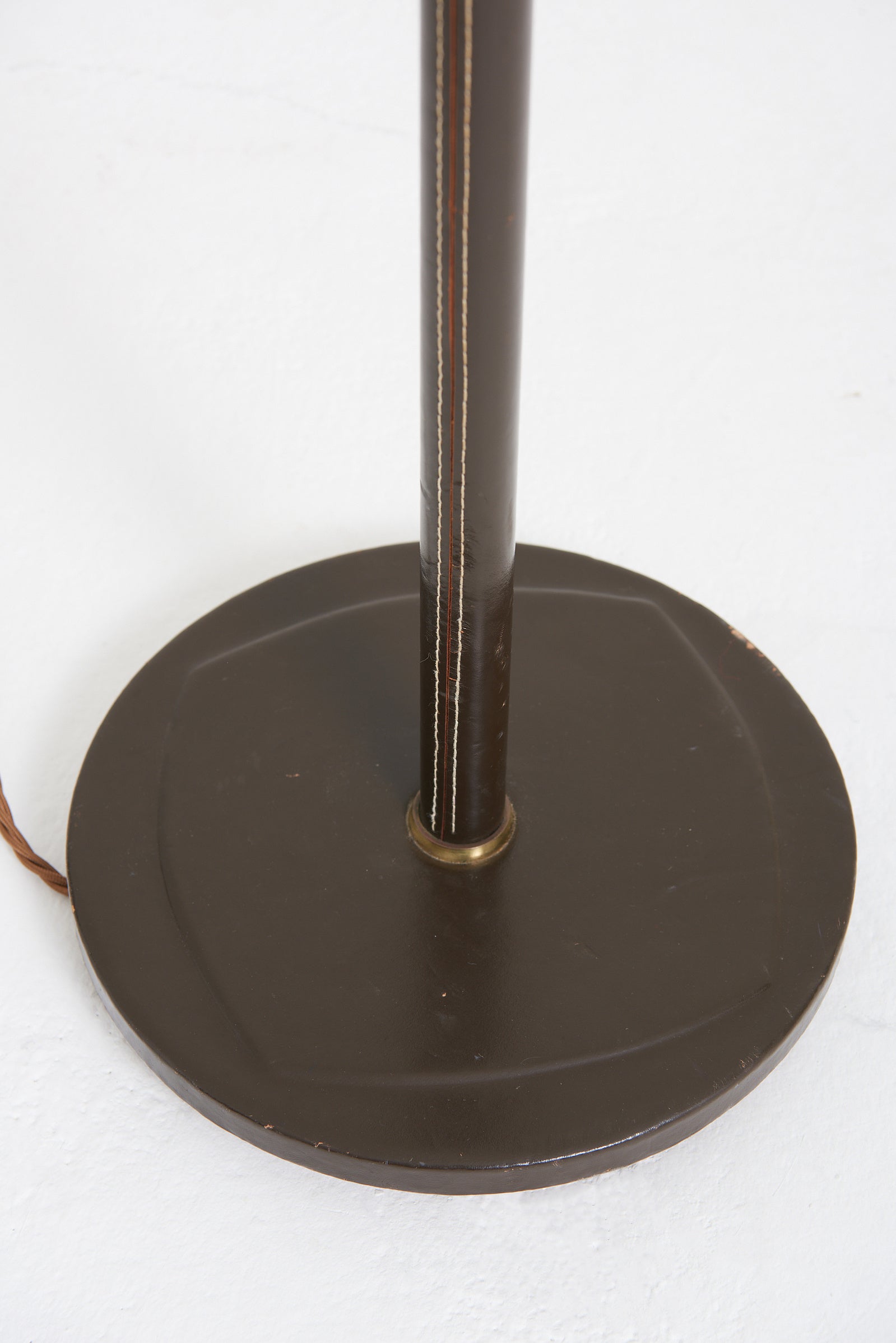 Faux Brown Leather Floor Lamp