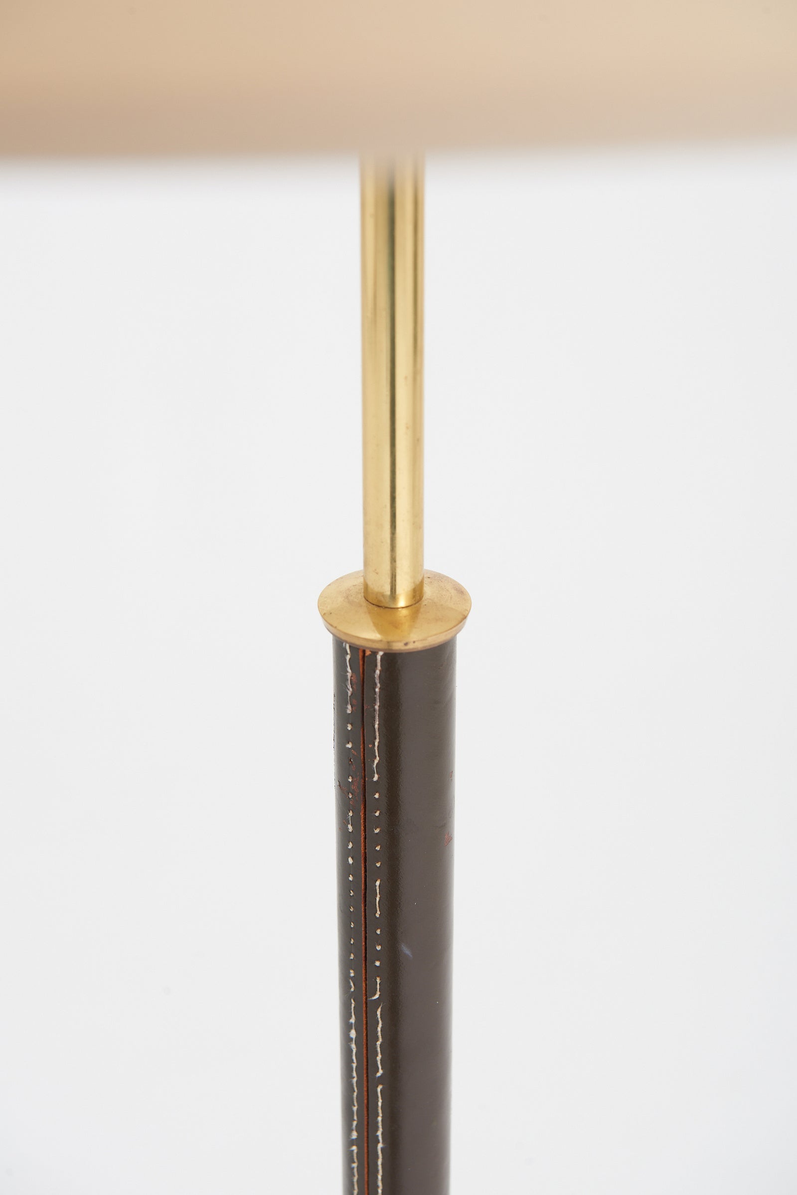 Faux Brown Leather Floor Lamp