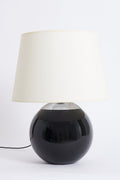 9345- Art Deco Black Glass Table Lamp