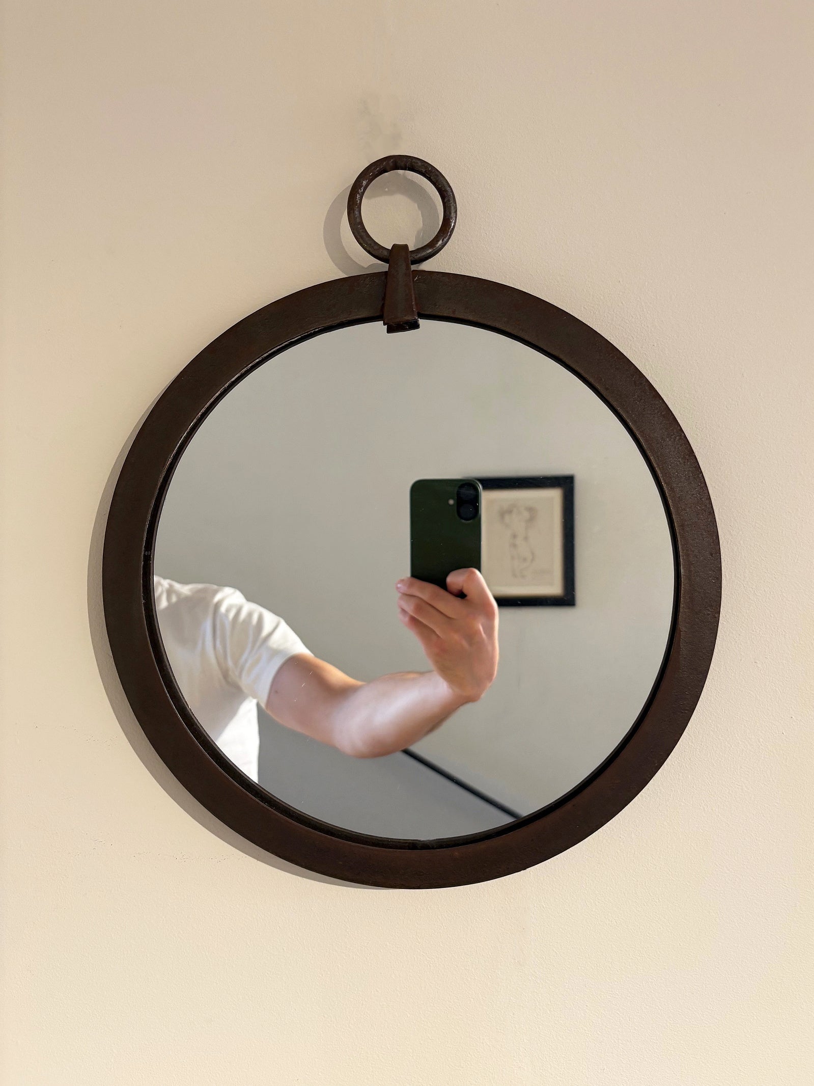 Mid-Century Iron Mirror