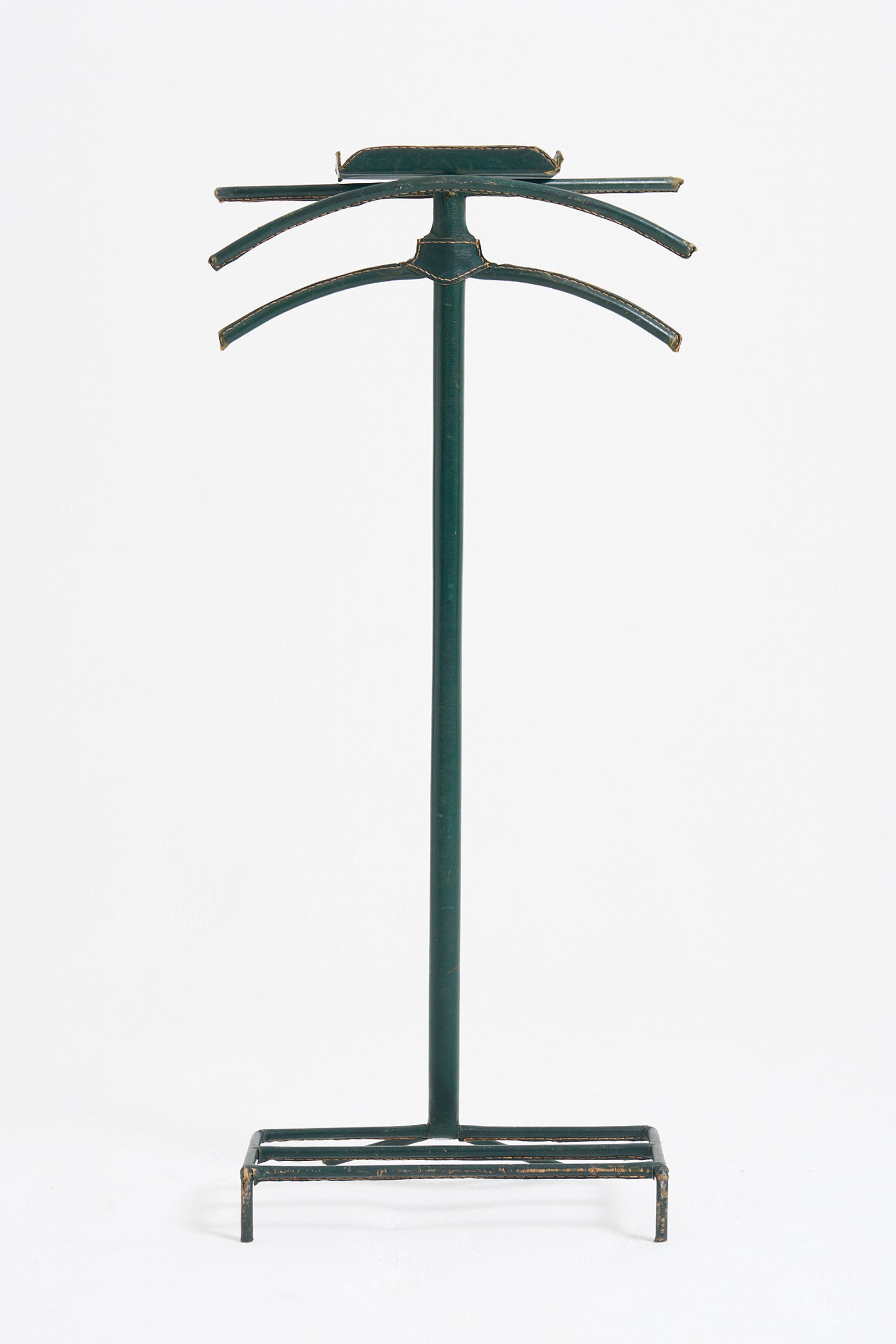 9402- Saddle-Stitched Green Leather Valet