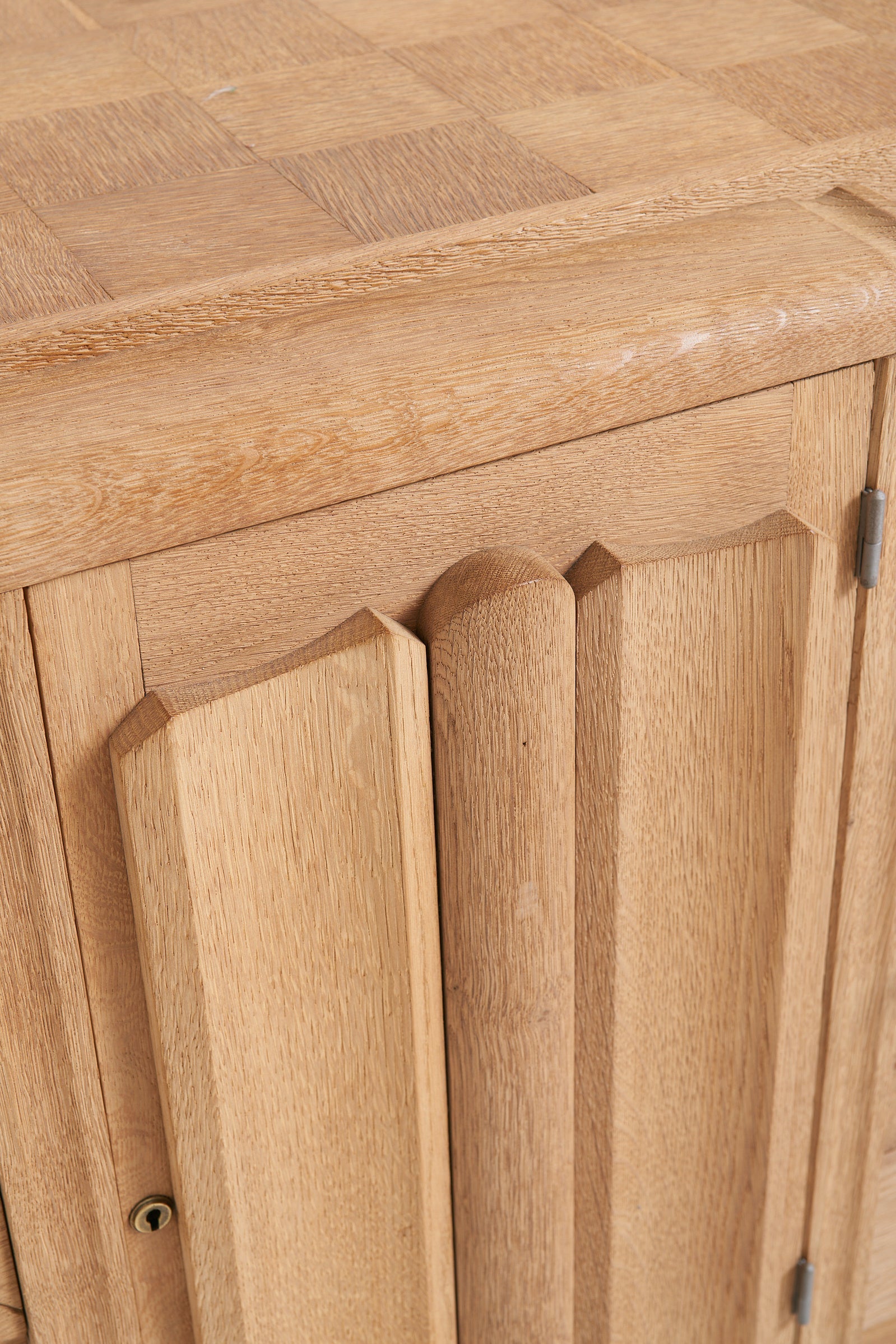 Sanded Oak 1940s Sideboard