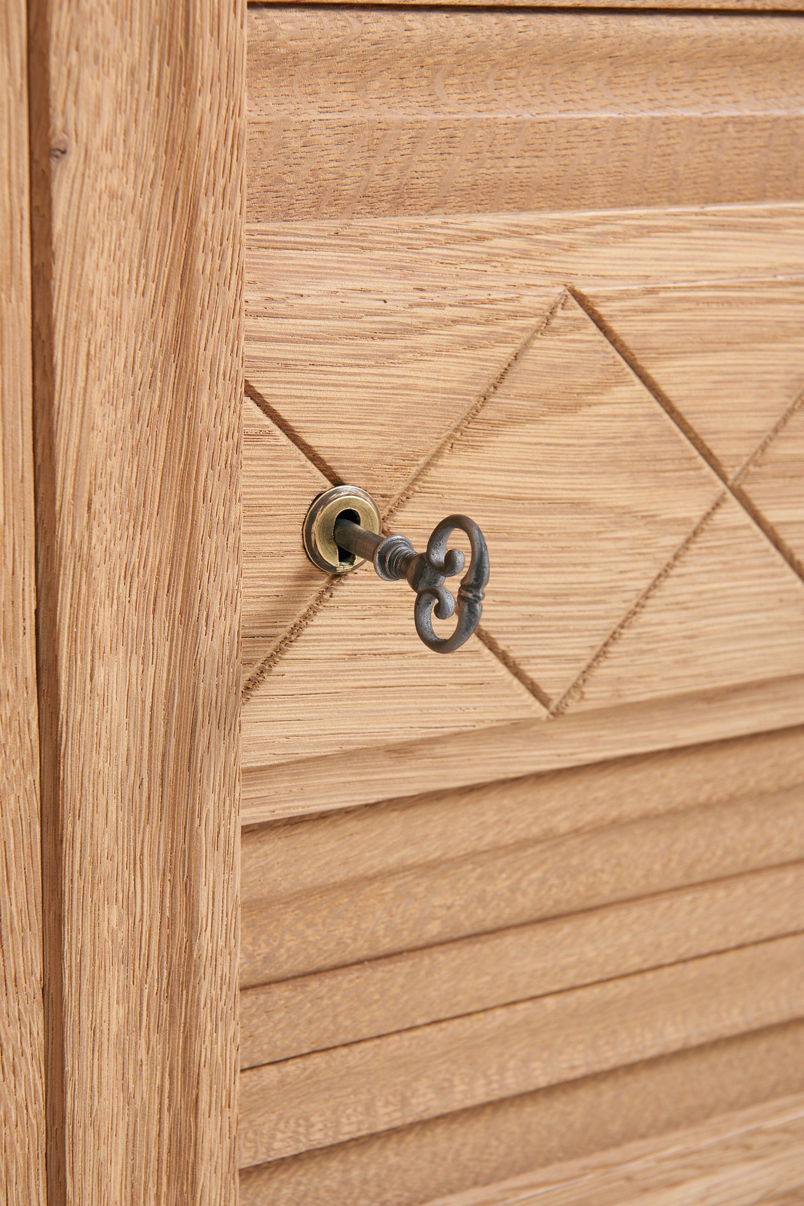 Sanded Oak 1940s Sideboard