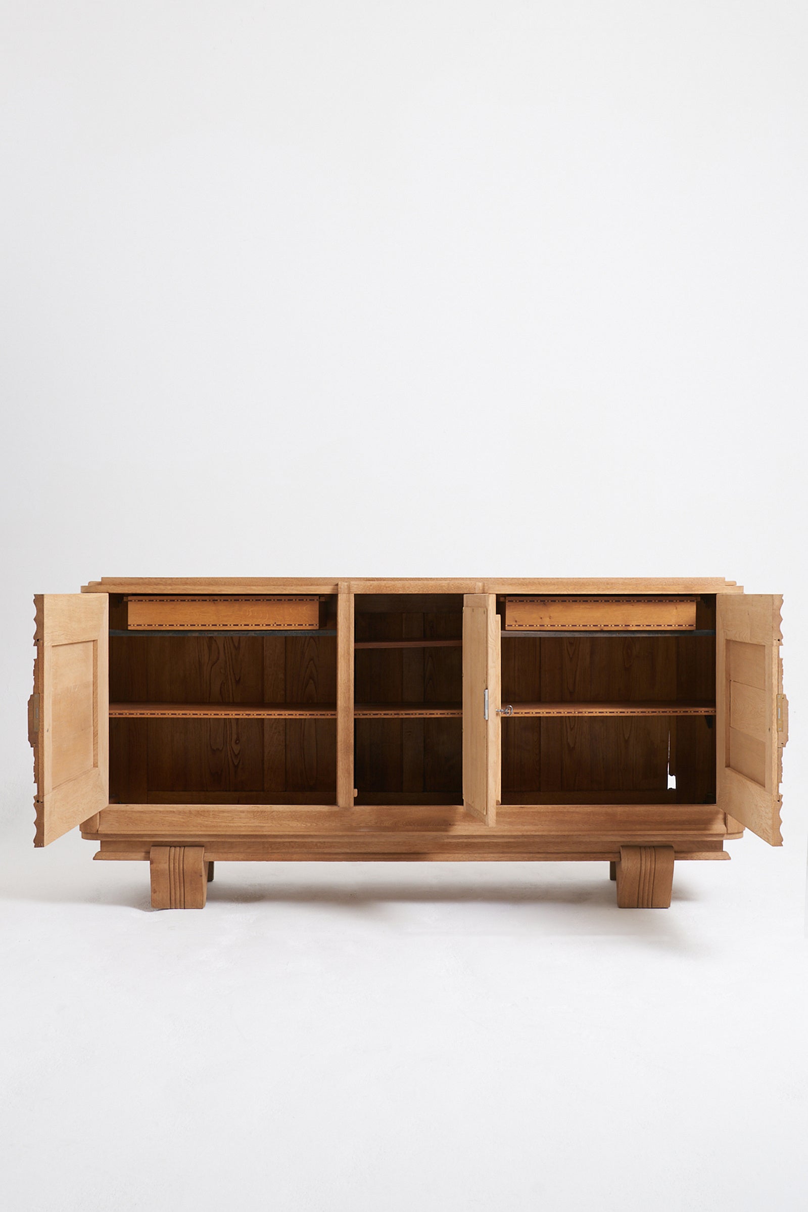 Sanded Oak 1940s Sideboard