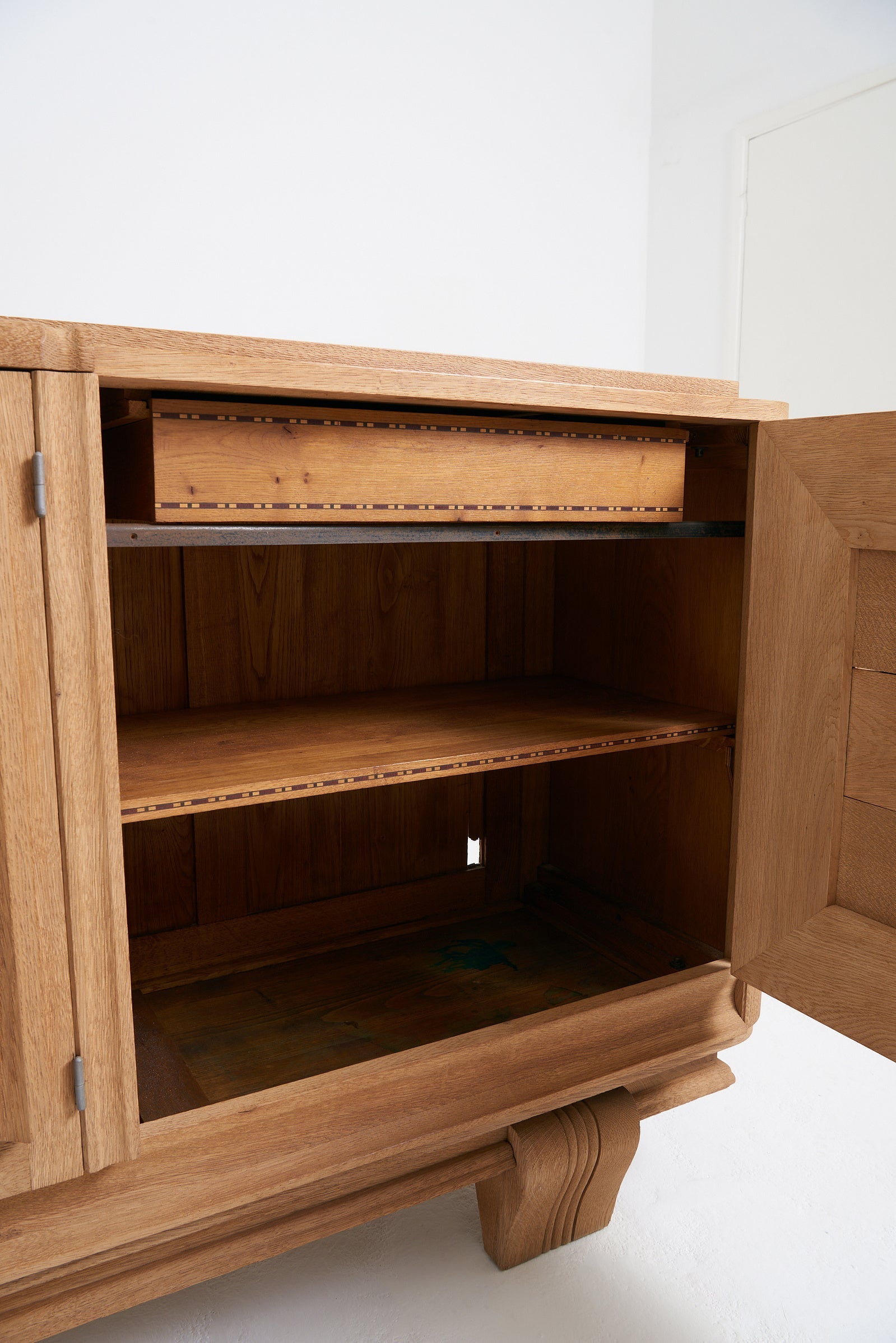 Sanded Oak 1940s Sideboard