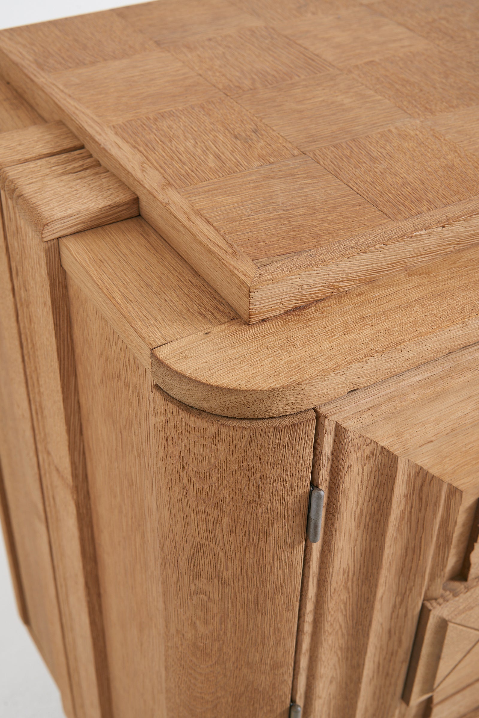 Sanded Oak 1940s Sideboard