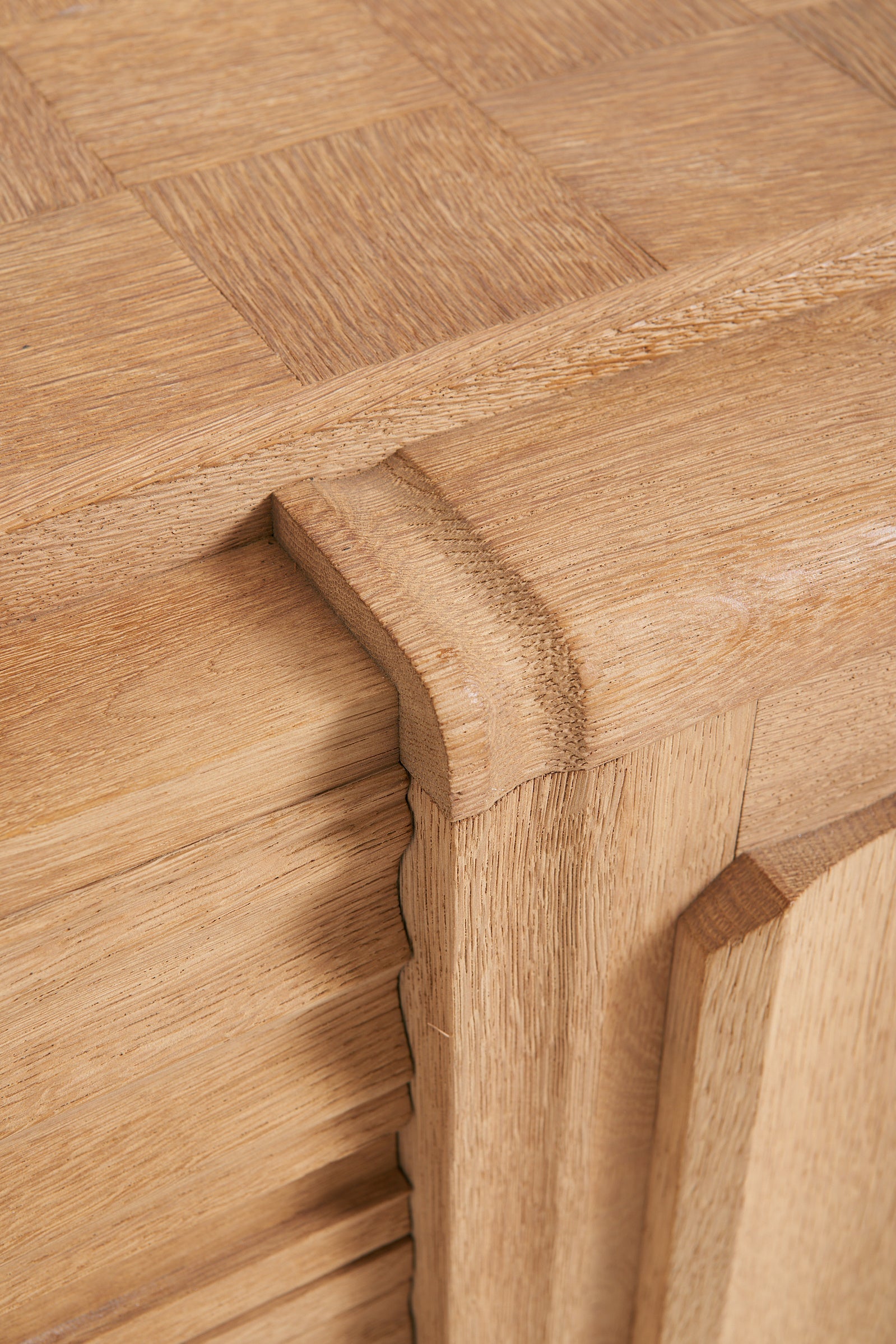 Sanded Oak 1940s Sideboard