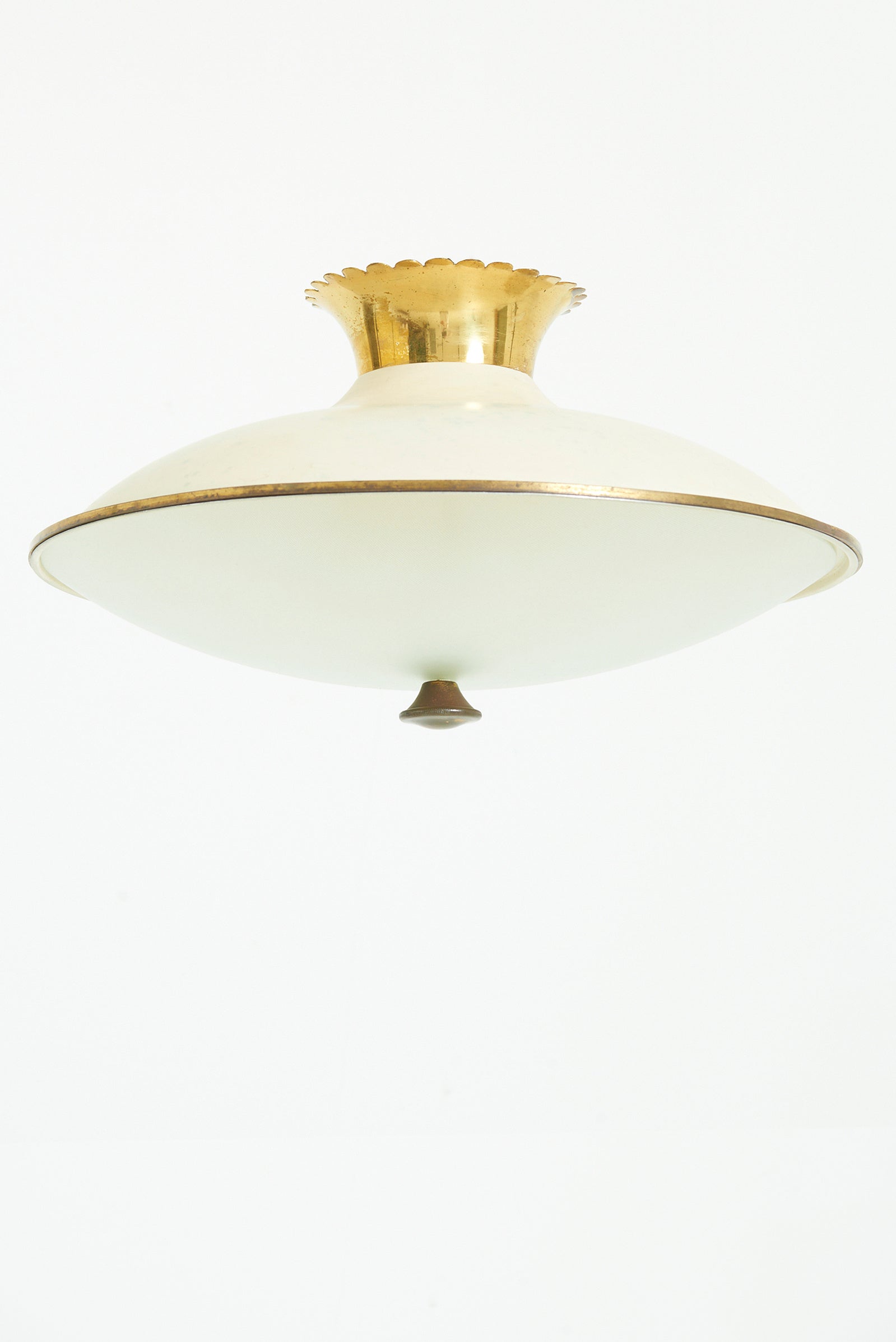 9441- Brass and Glass Flush Ceiling Light by Stilnovo