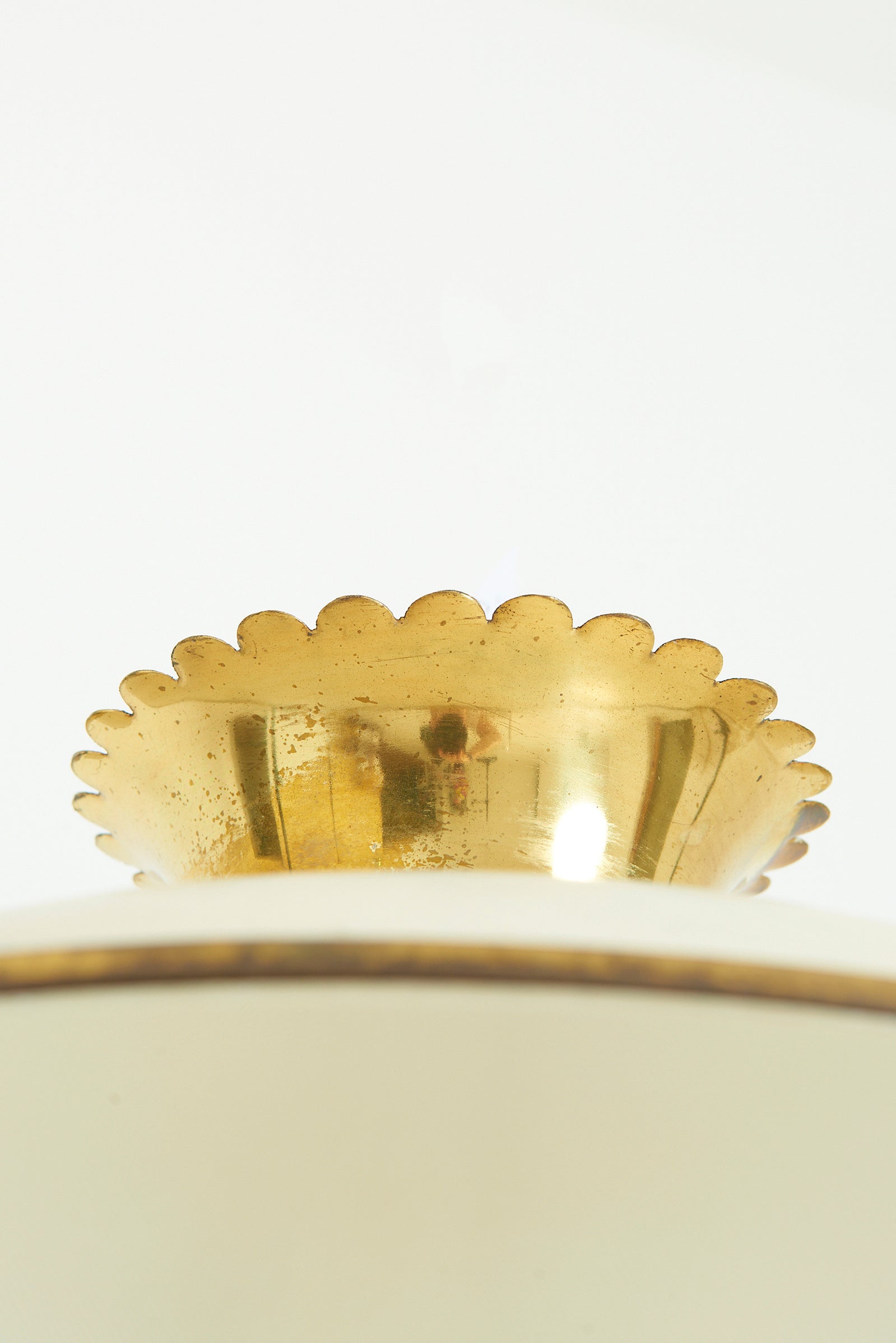 Brass and Glass Flush Ceiling Light by Stilnovo
