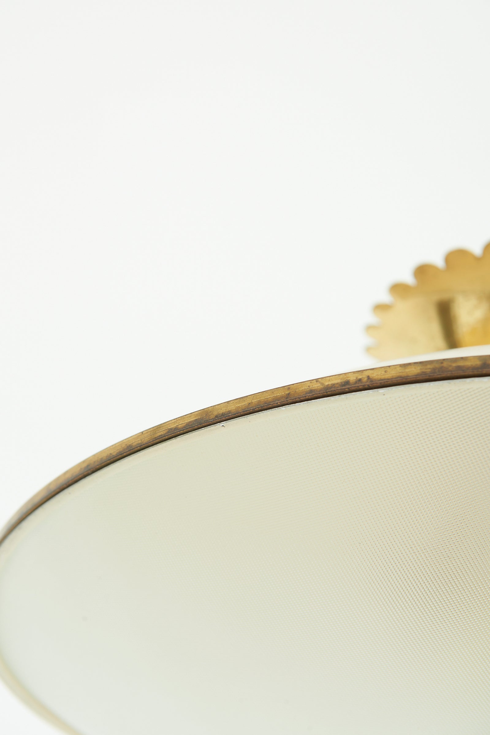 Brass and Glass Flush Ceiling Light by Stilnovo
