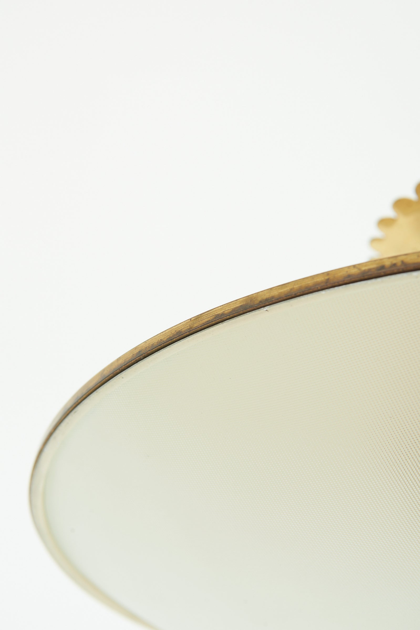 Brass and Glass Flush Ceiling Light by Stilnovo