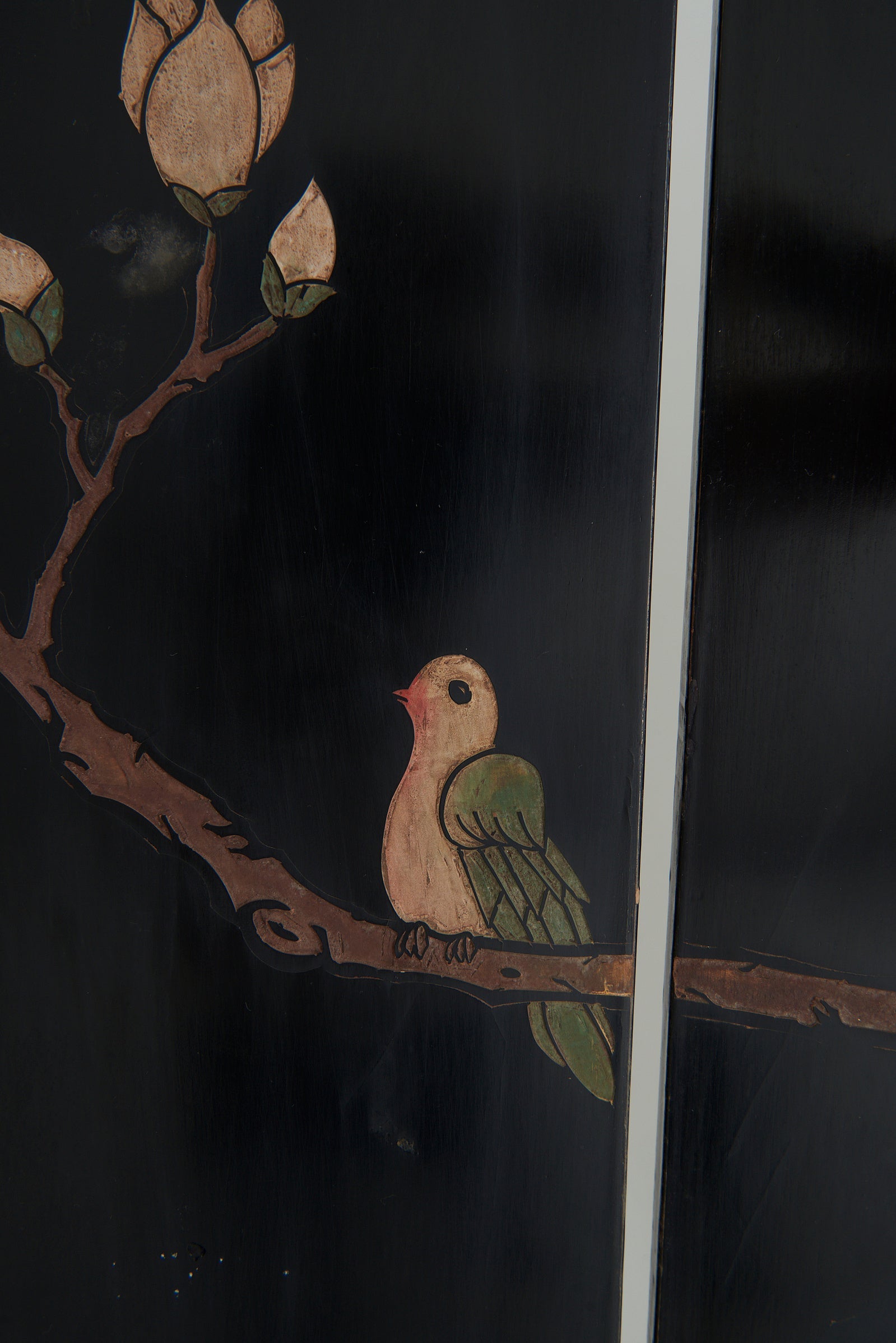 Chinese Black Lacquer Screen