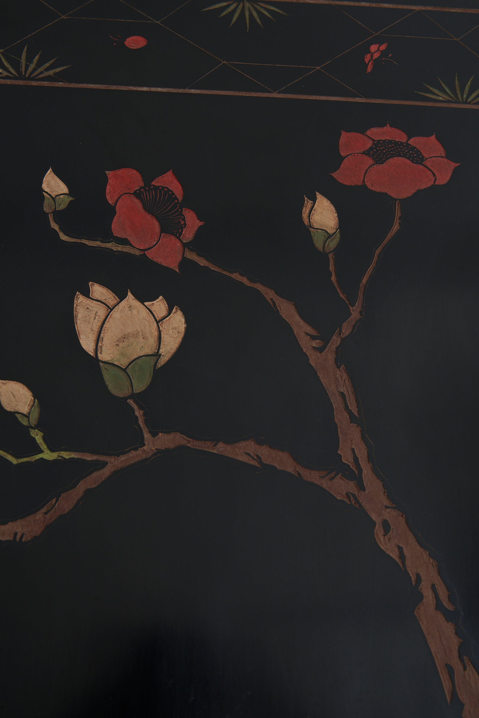 Chinese Black Lacquer Screen