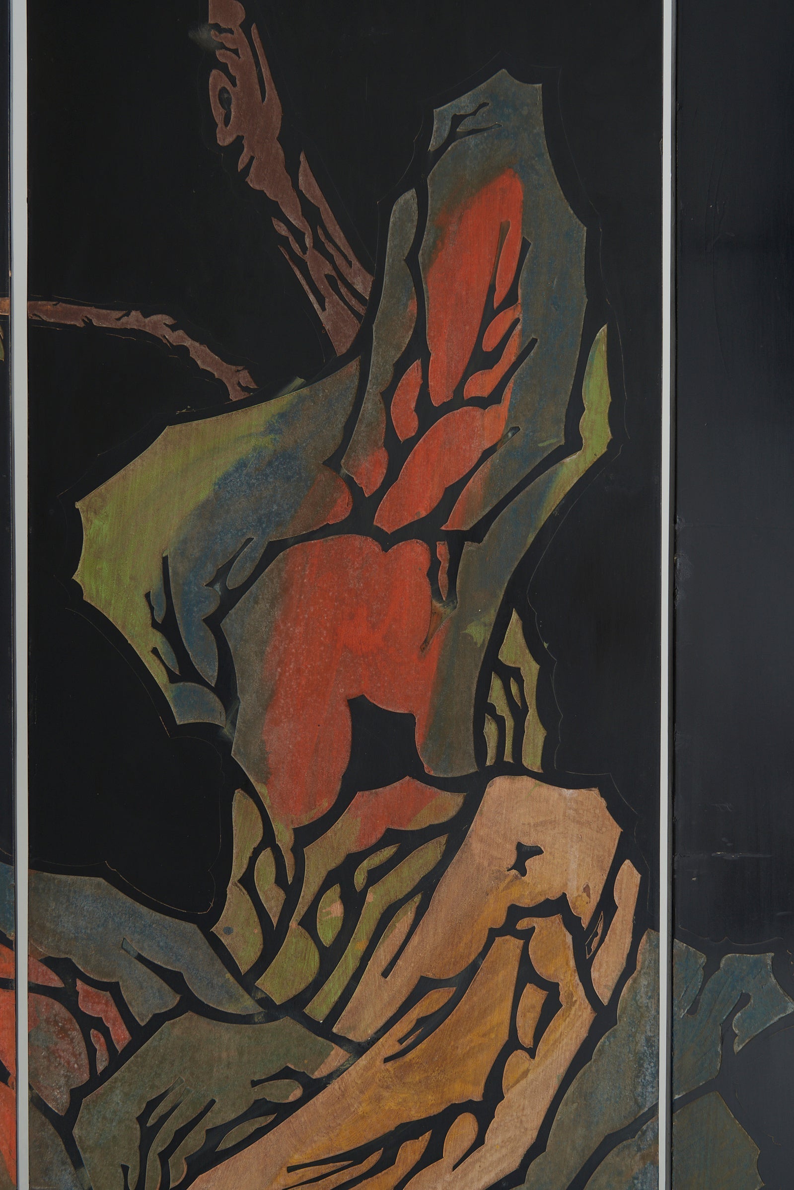 Chinese Black Lacquer Screen