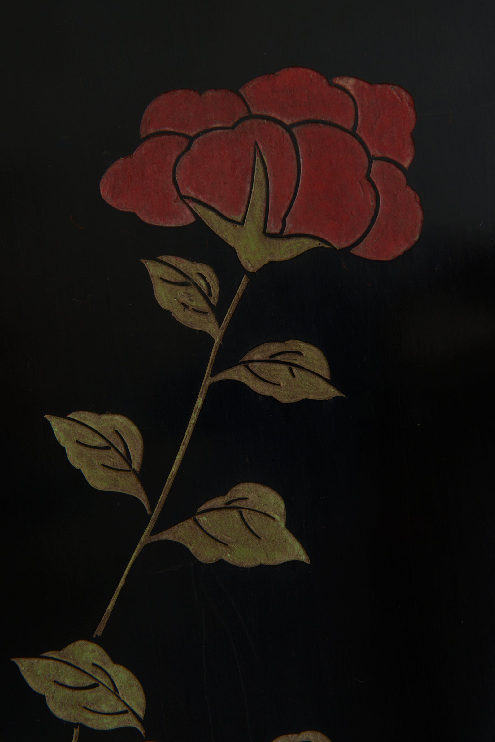 Chinese Black Lacquer Screen