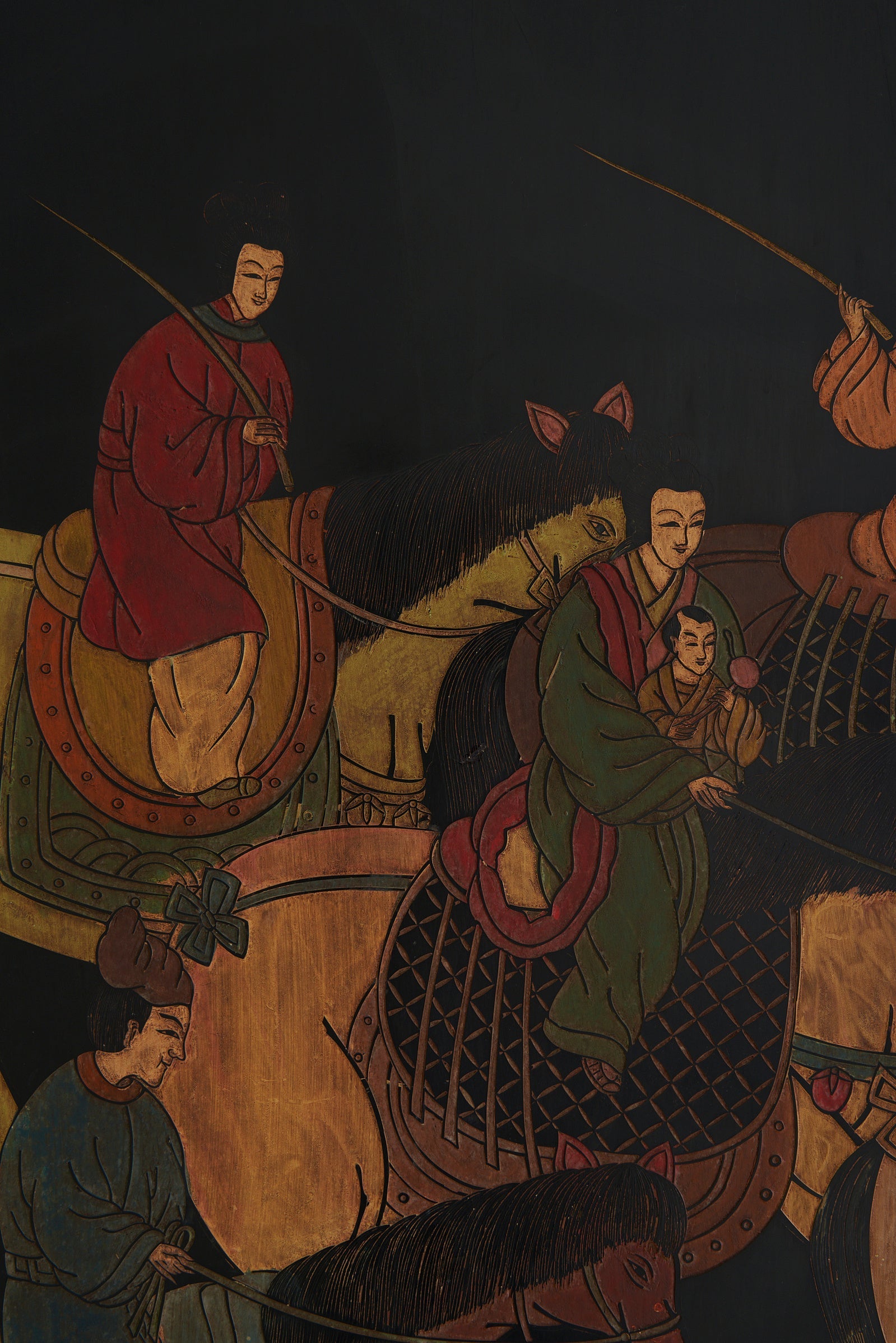 Chinese Black Lacquer Screen
