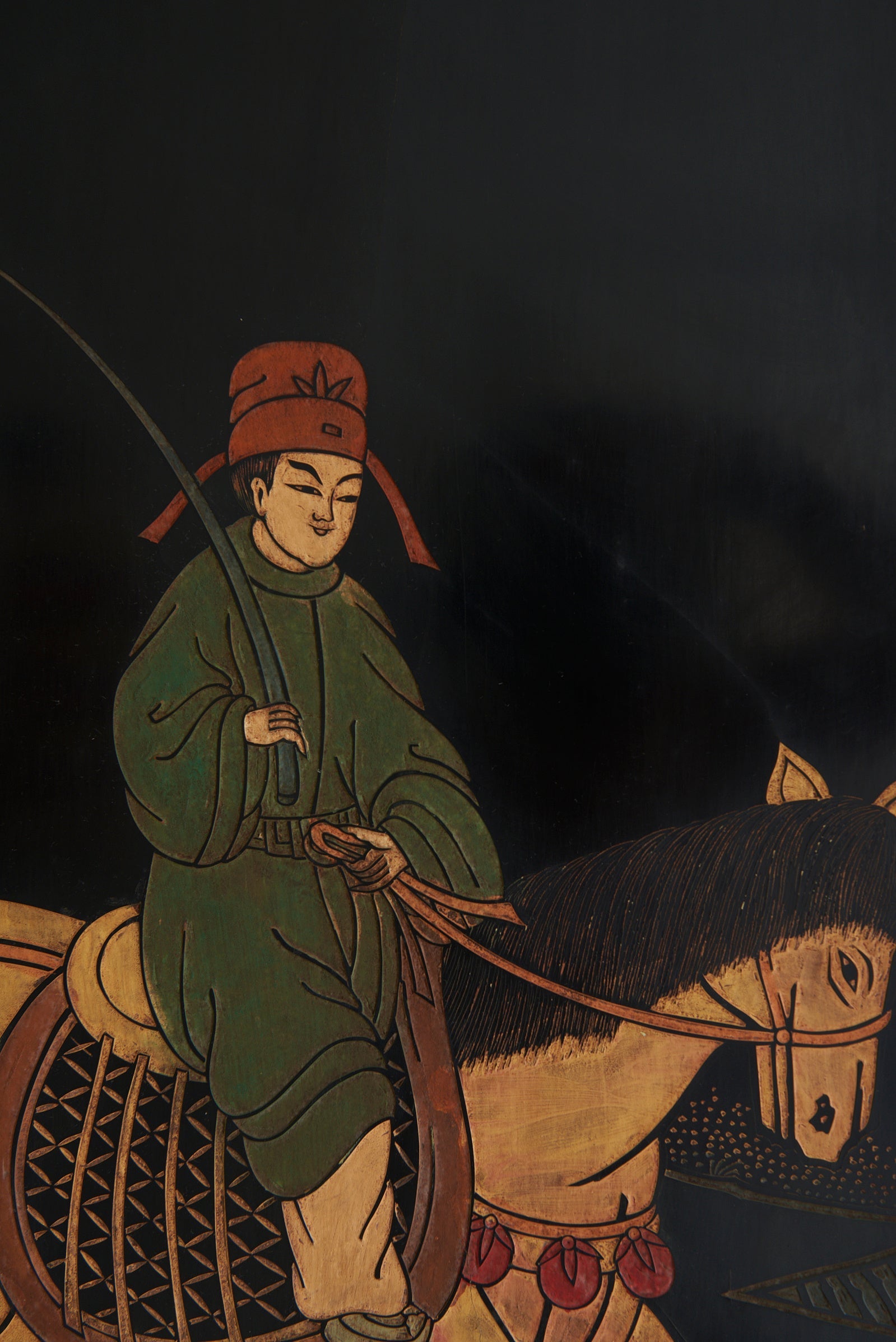 Chinese Black Lacquer Screen