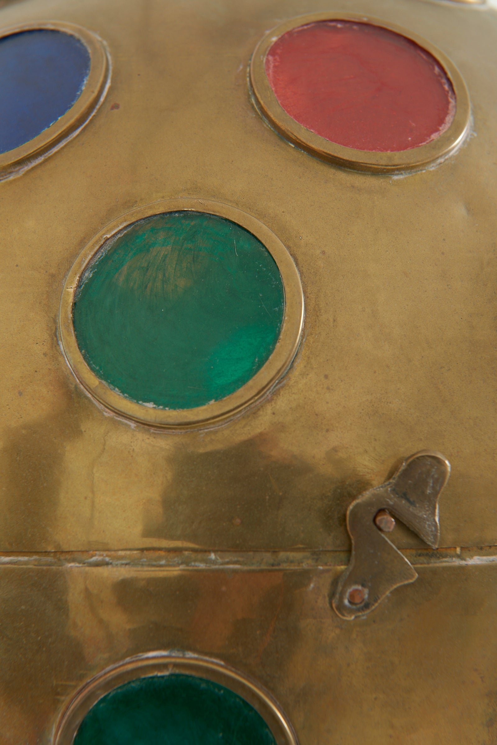 Brass and Coloured Glass Ceiling Light