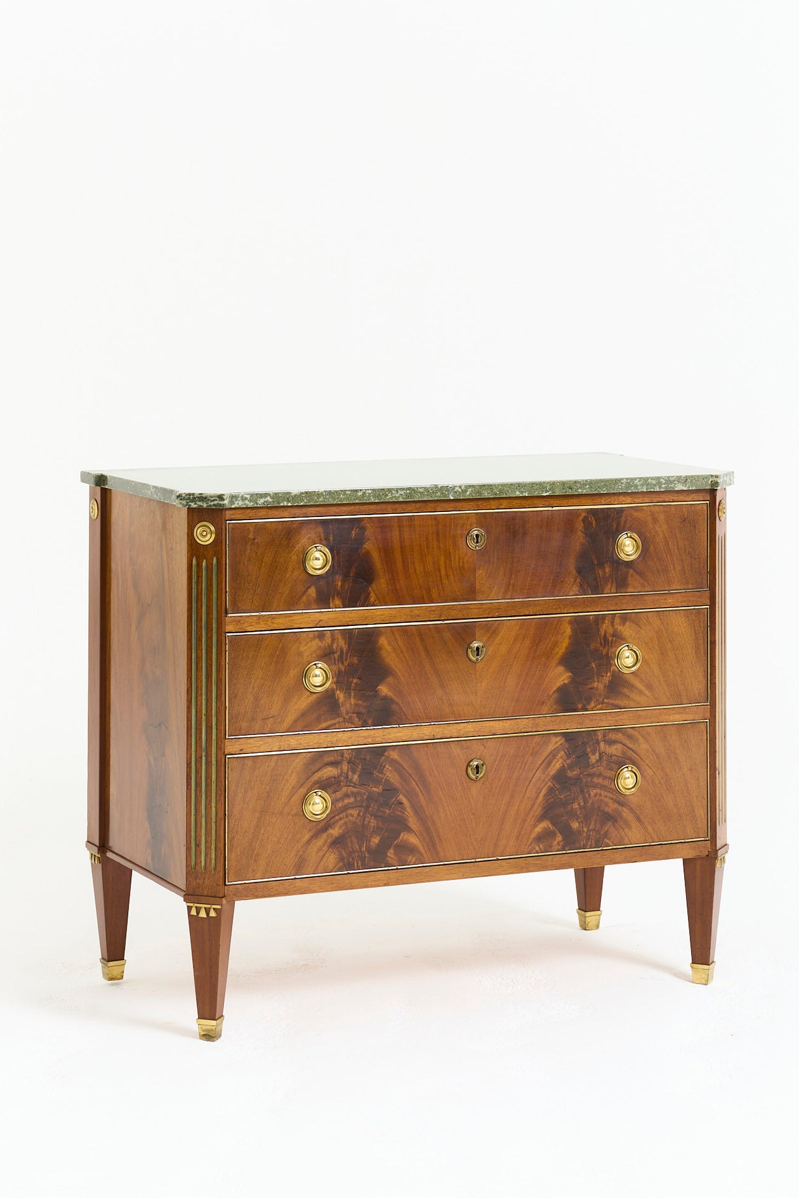 Near Pair of Marble Top Chests of Drawers