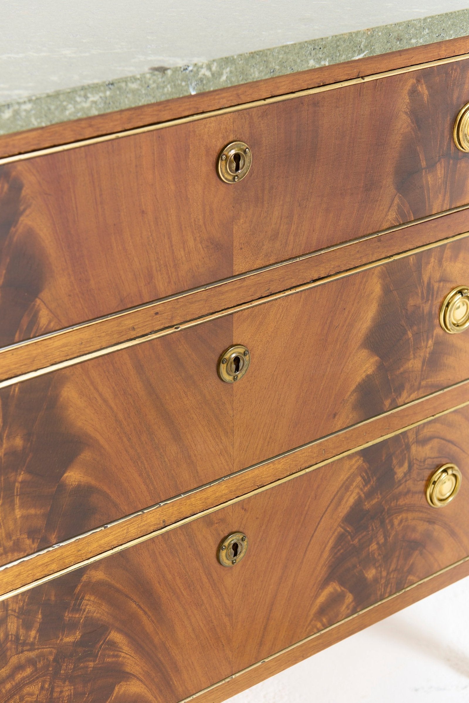 Near Pair of Marble Top Chests of Drawers