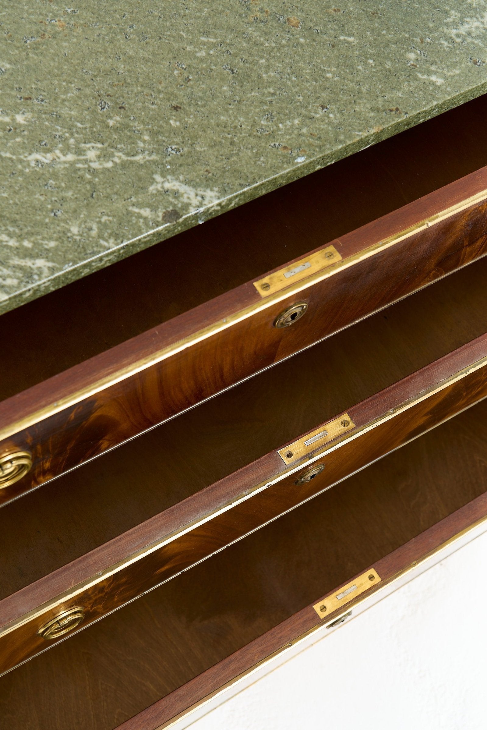 Near Pair of Marble Top Chests of Drawers