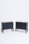 9481- Pair of Marble Top Chests of Drawers