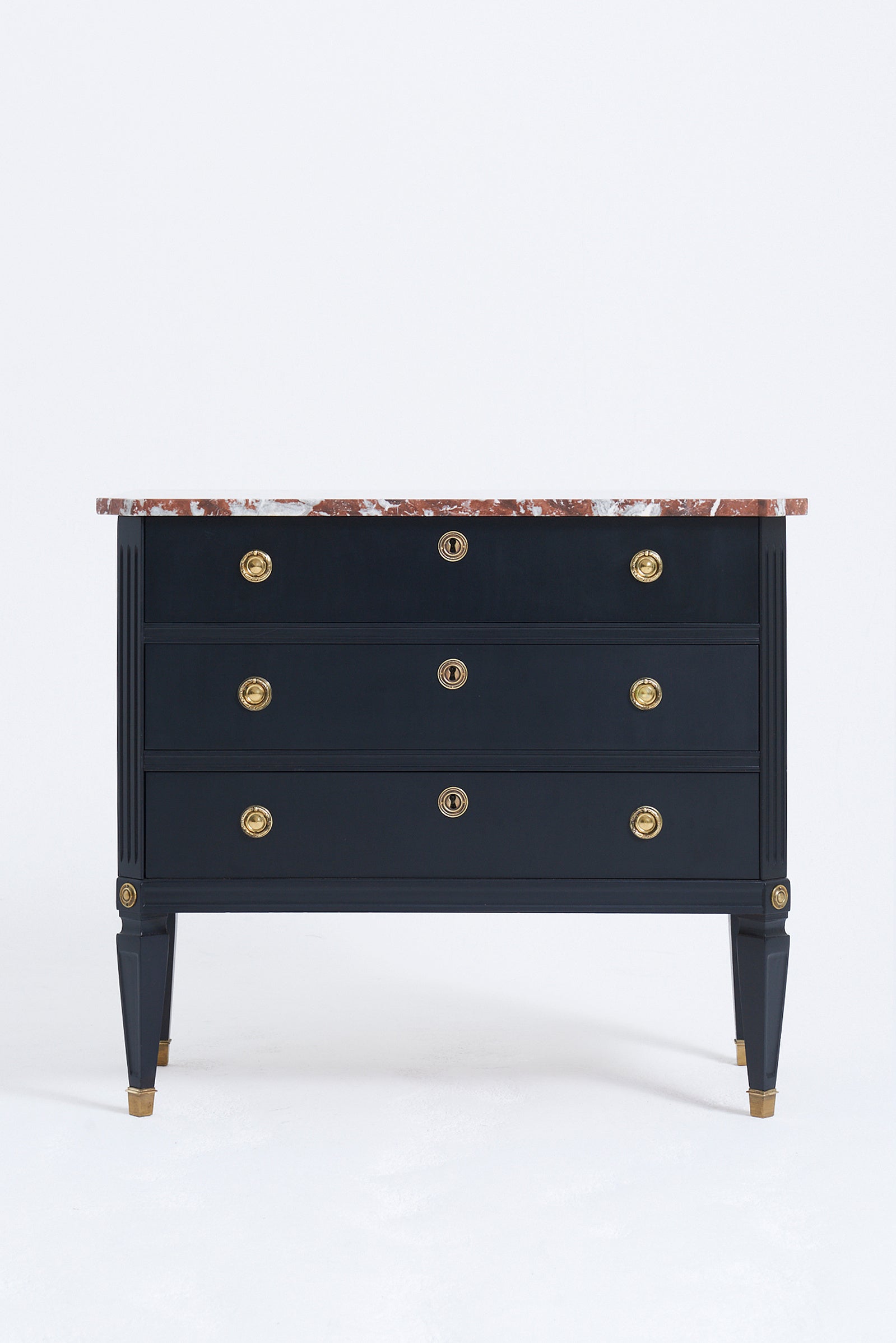 Pair of Marble Top Chests of Drawers
