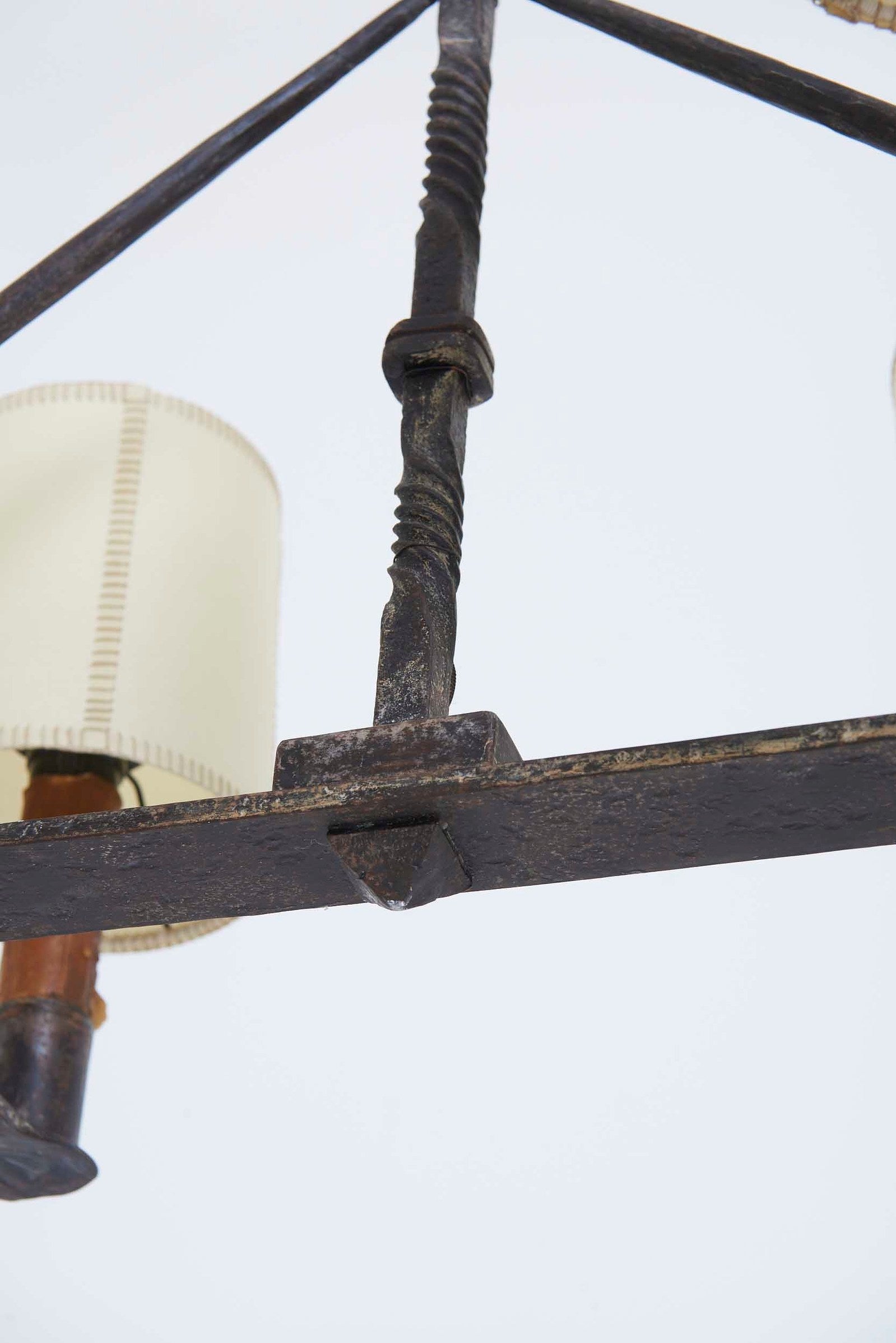 Large Forged Iron Ceiling Light