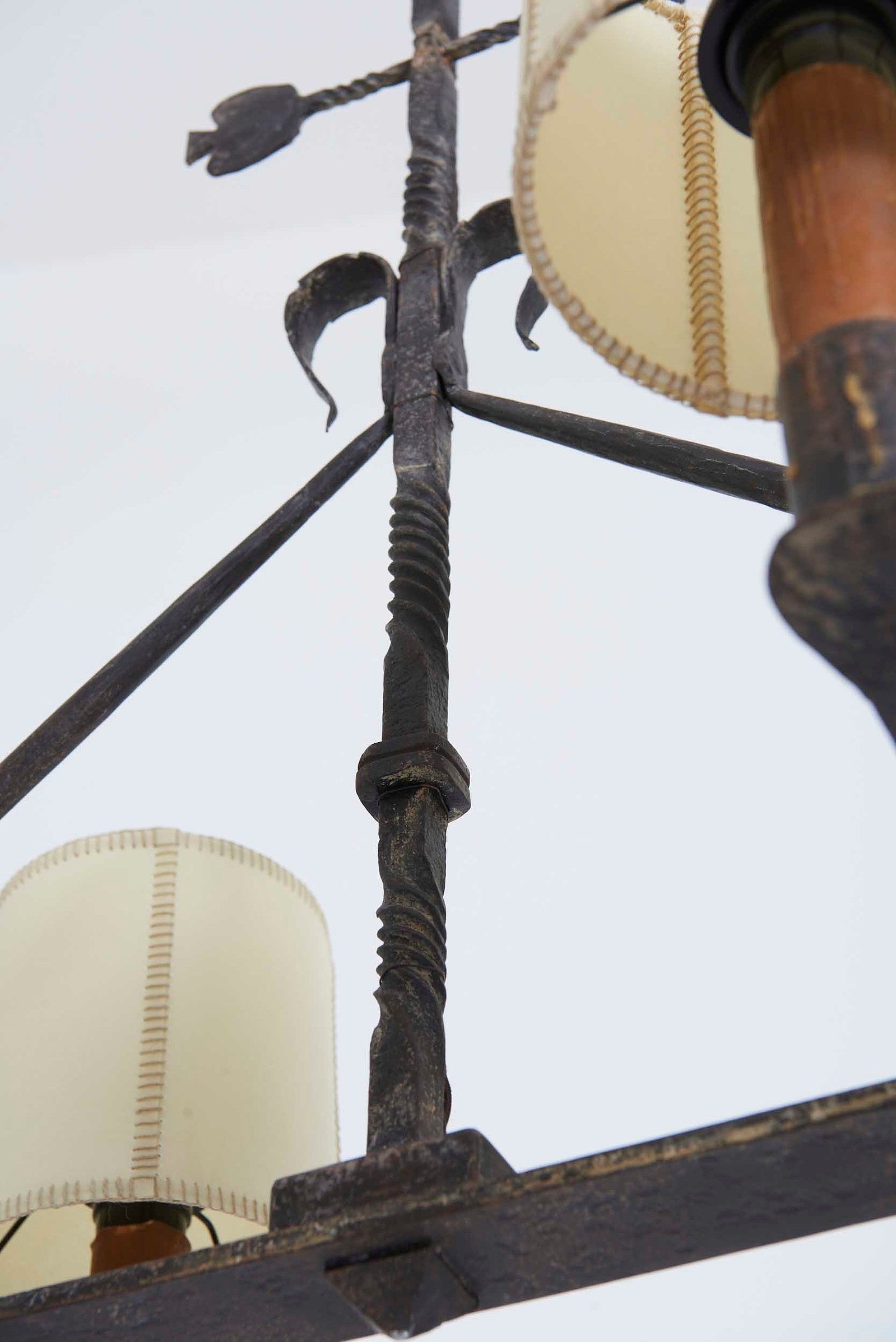 Large Forged Iron Ceiling Light