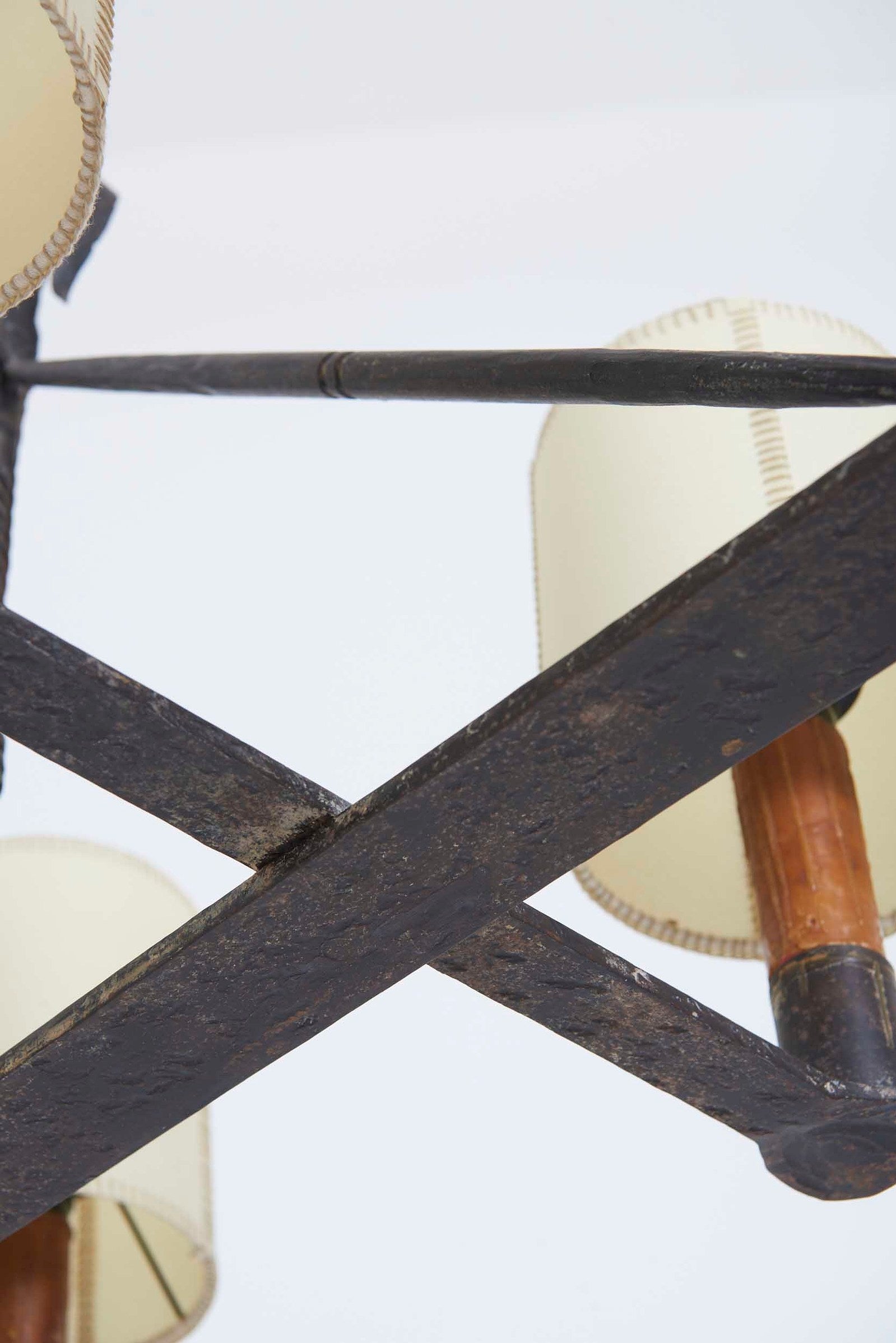 Large Forged Iron Ceiling Light