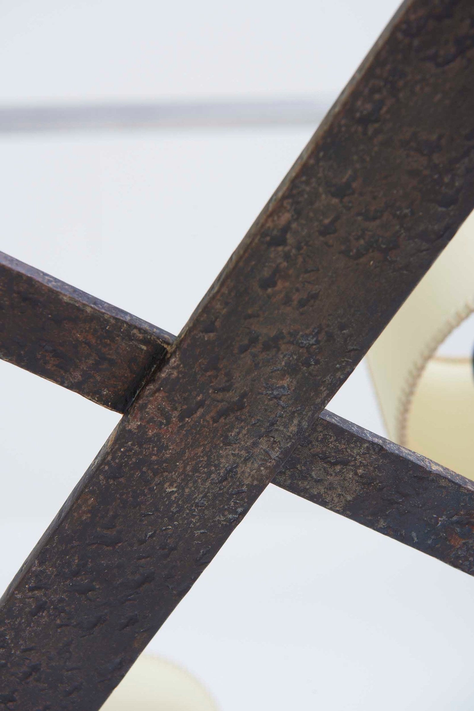 Large Forged Iron Ceiling Light