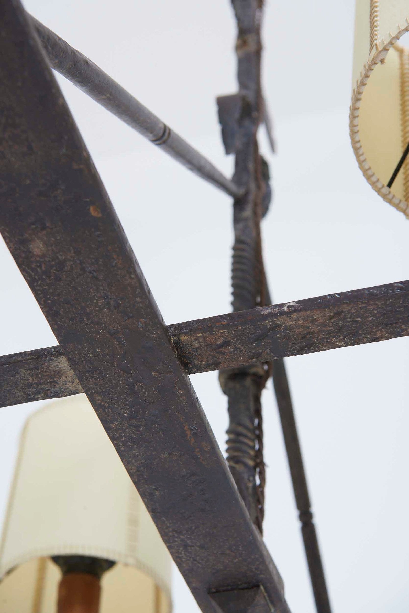 Large Forged Iron Ceiling Light