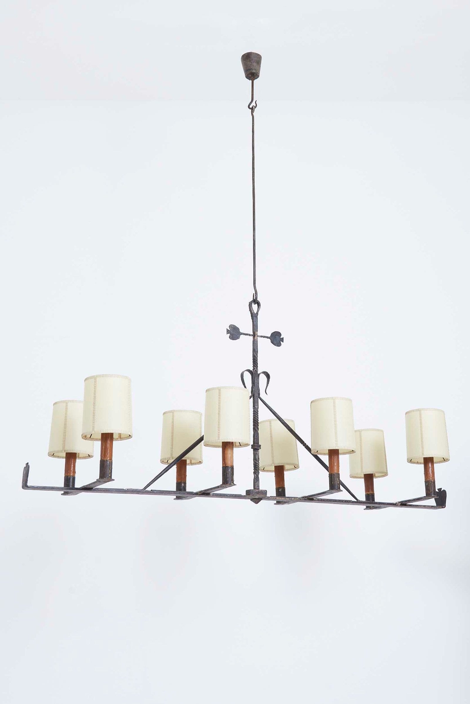 9496- Large Forged Iron Ceiling Light