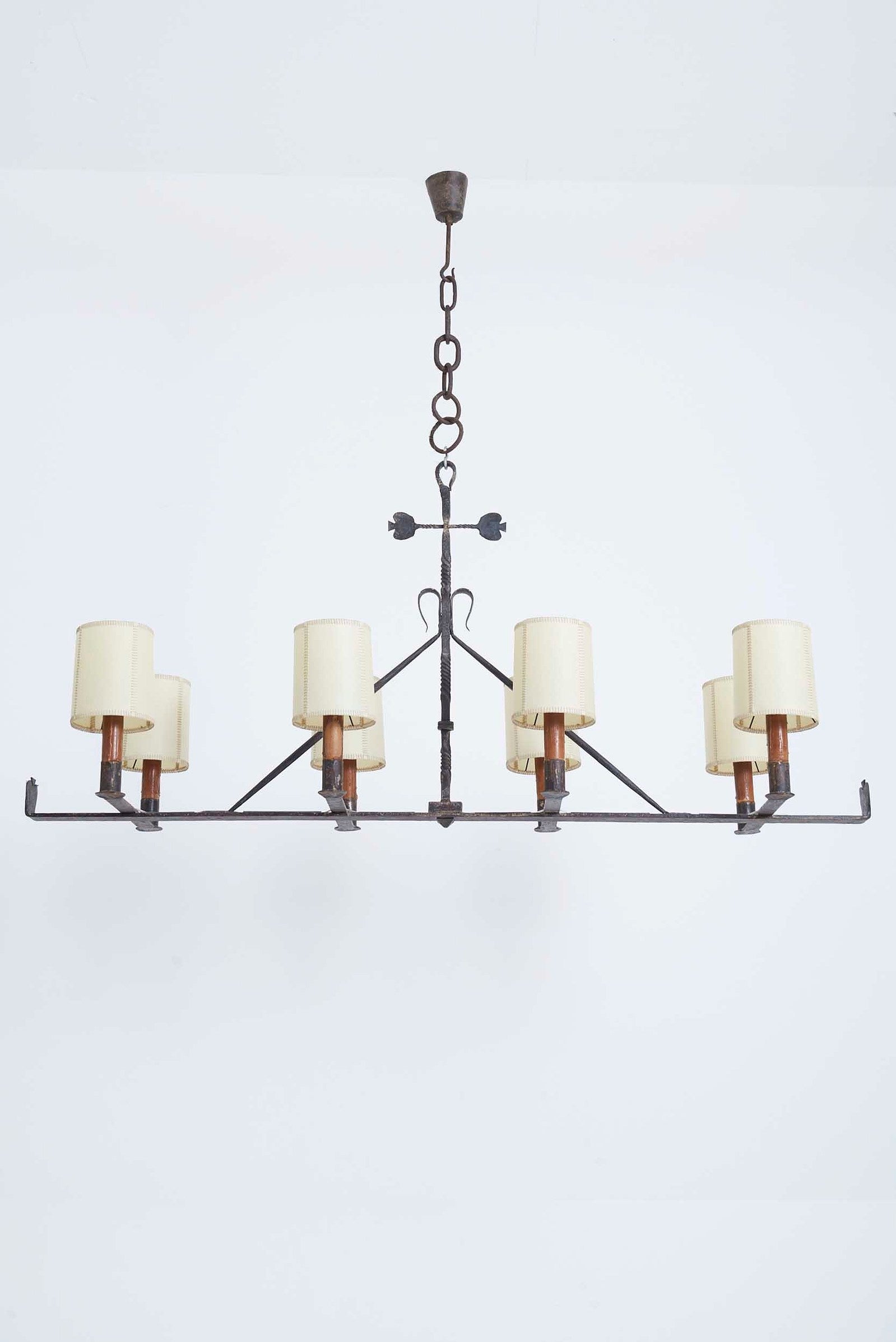 Large Forged Iron Ceiling Light