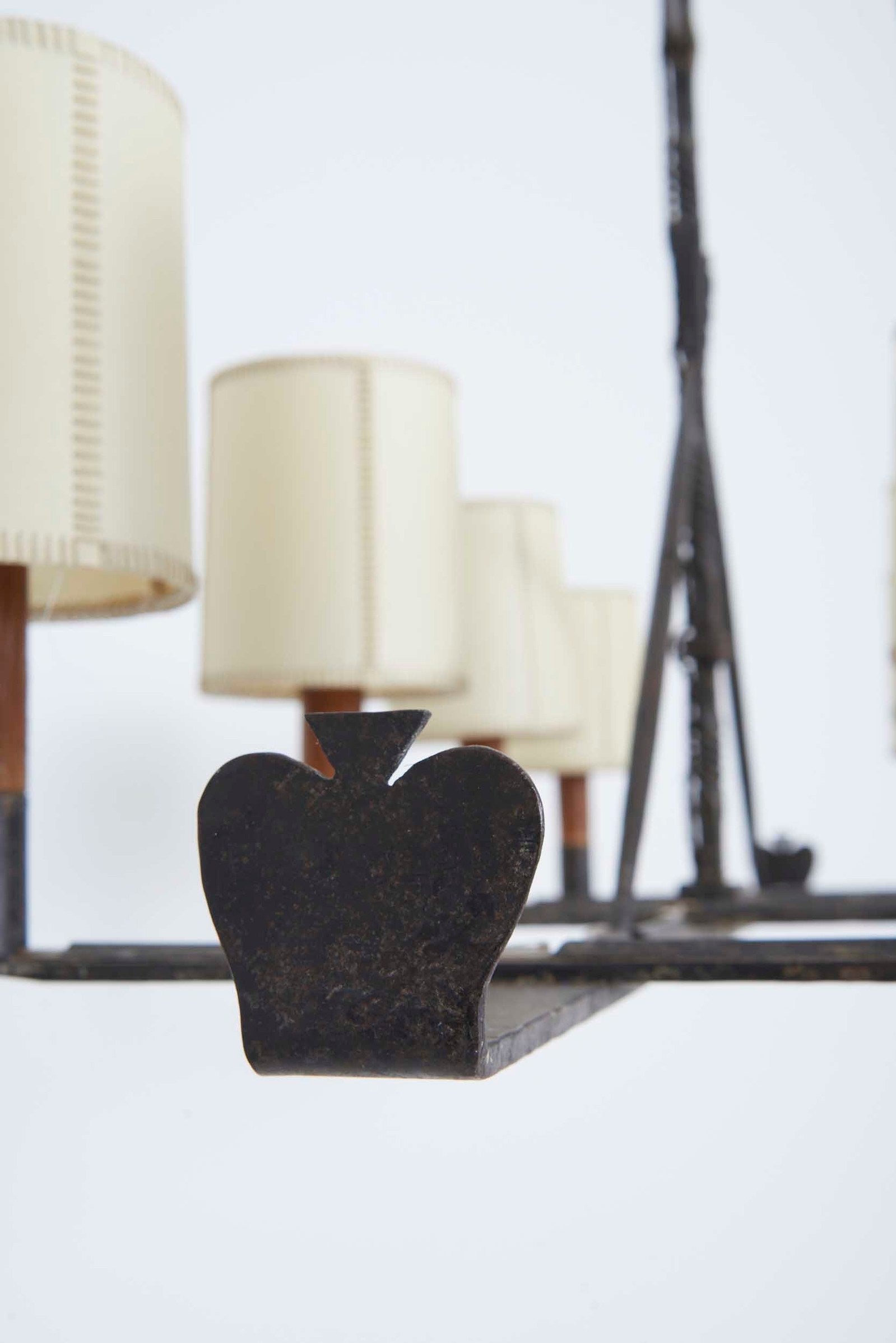 Large Forged Iron Ceiling Light