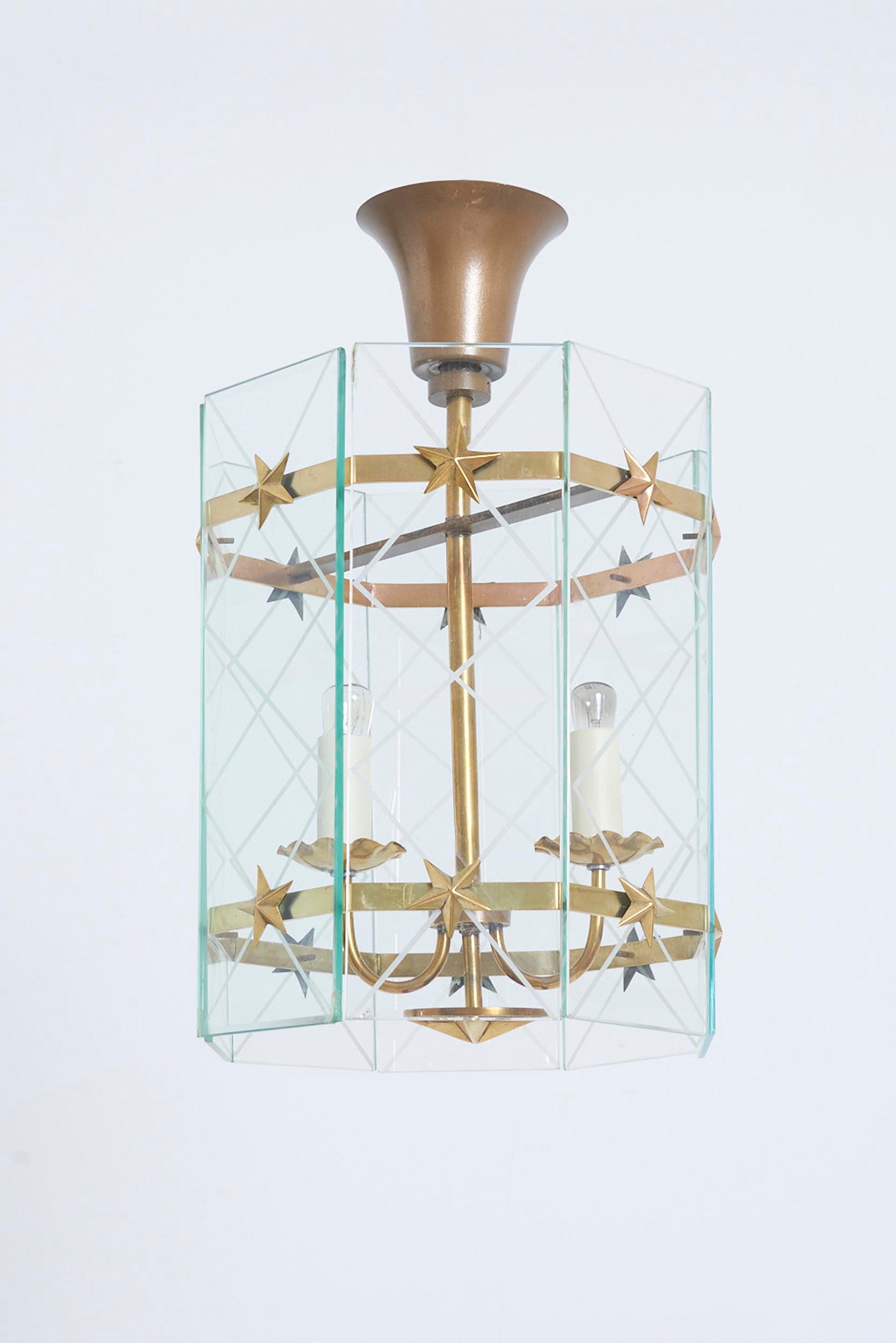 9564- Glass and Brass Lantern