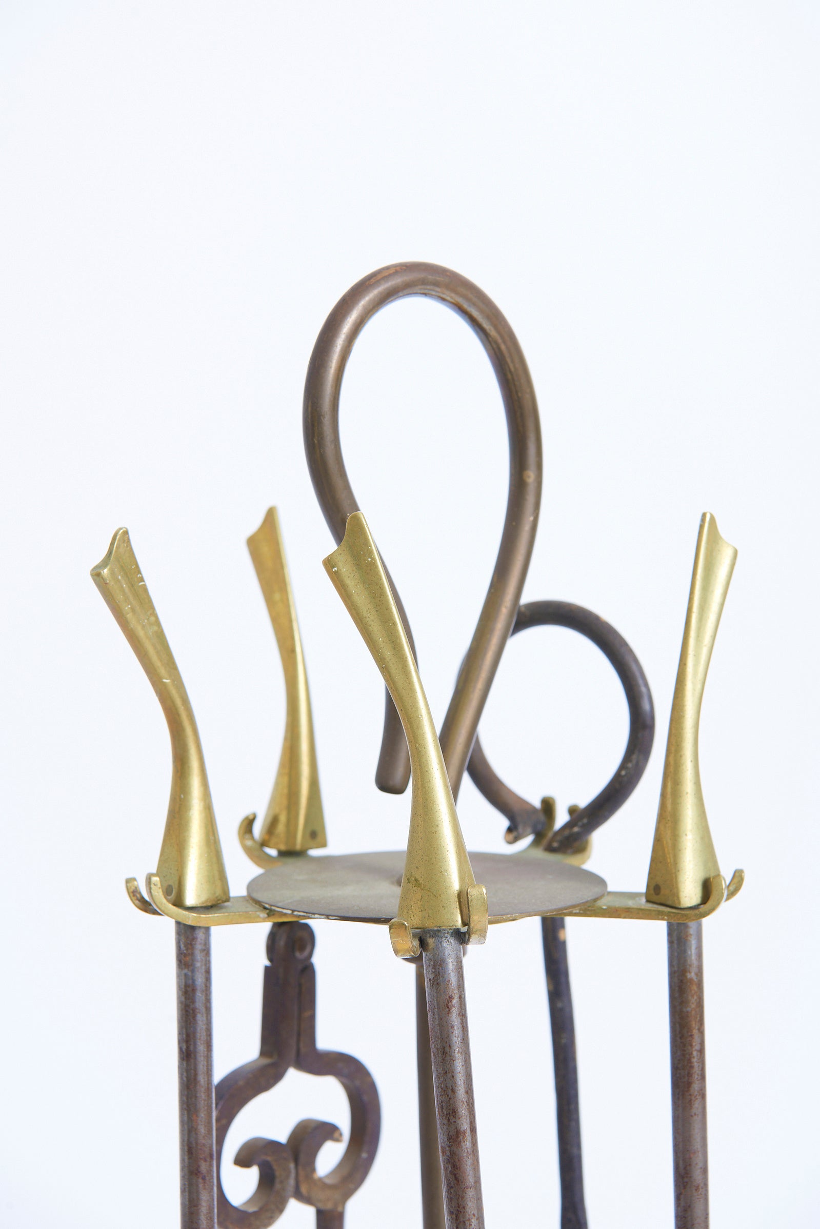 Mid-Century Brass Fire Tools