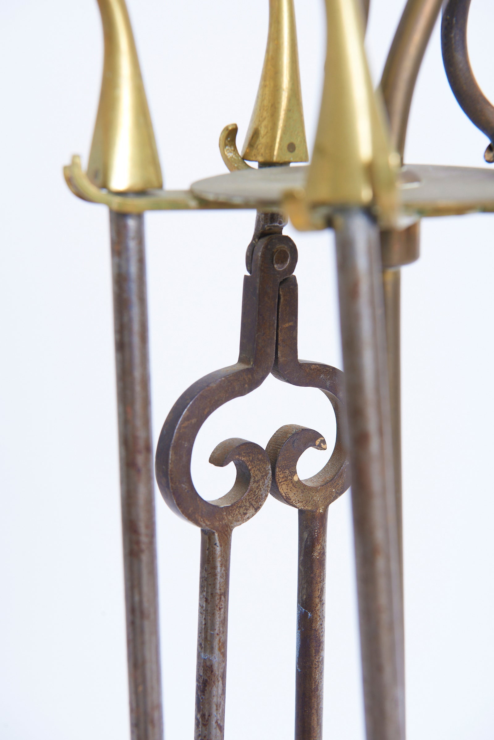 Mid-Century Brass Fire Tools