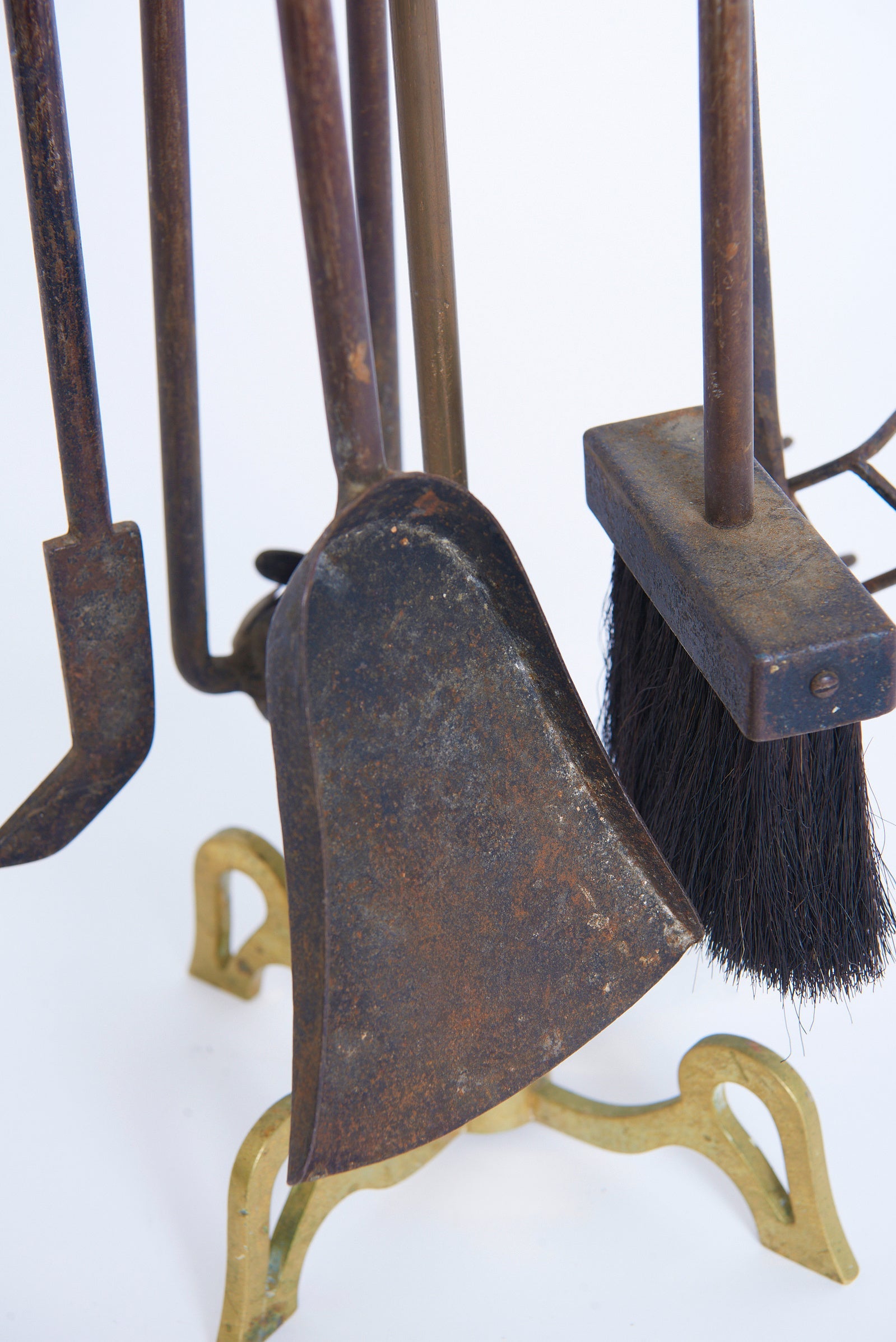 Mid-Century Brass Fire Tools